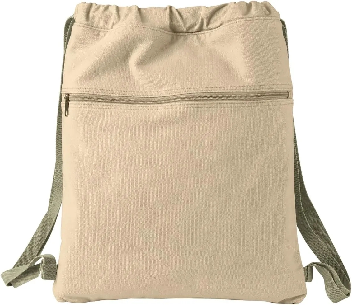 -Dyed Canvas Cinch Sack, PUTTY, One Size
