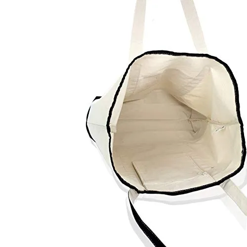 22" Extra Large Zippered Shopping Tote Grocery Bag with Outer Pocket in Black