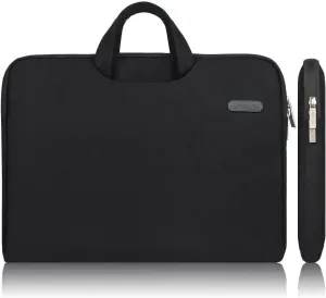 Arvok 13 13.3 14 Inch Water-Resistant Canvas Fabric Laptop Sleeve with Handle&Zipper Pocket/Notebook Computer Case/Ultrabook Carrying Bag for HP/Dell/Lenovo/A sus/Acer/Samsung, Black