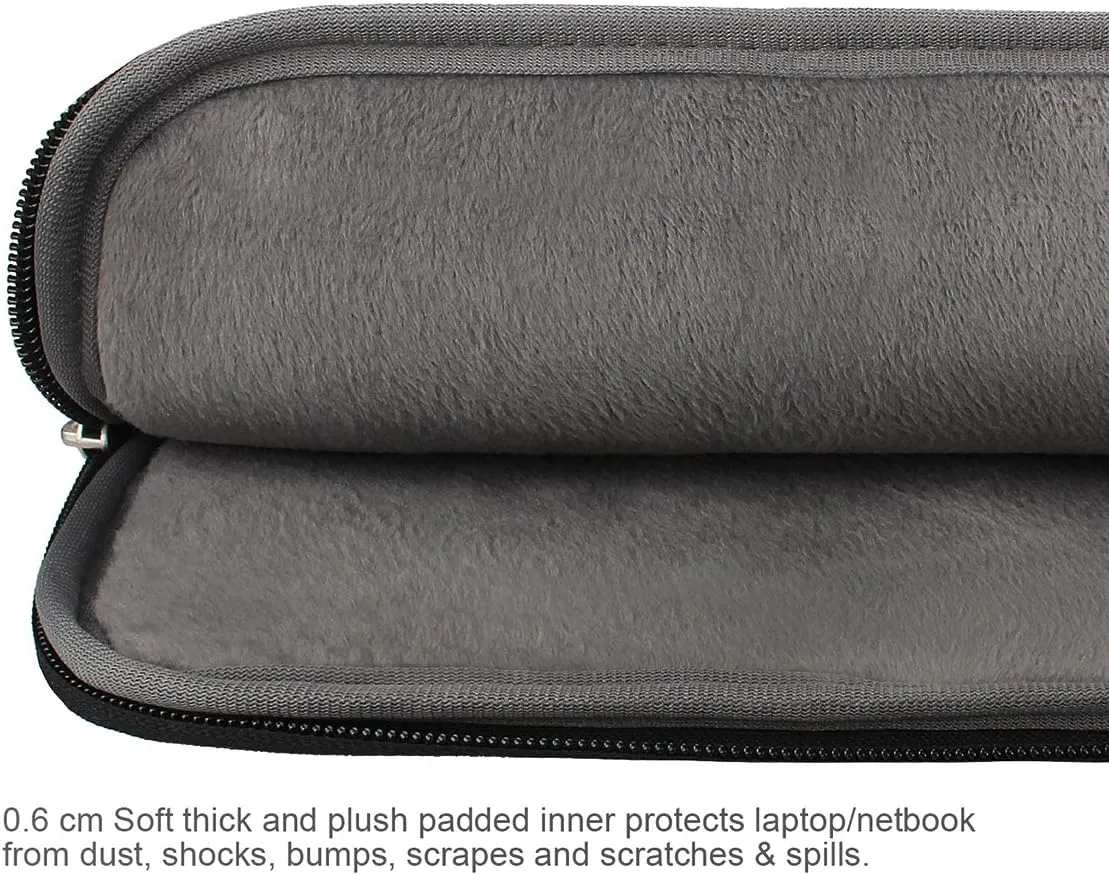 Arvok 13 13.3 14 Inch Water-Resistant Canvas Fabric Laptop Sleeve with Handle&Zipper Pocket/Notebook Computer Case/Ultrabook Carrying Bag for HP/Dell/Lenovo/A sus/Acer/Samsung, Black