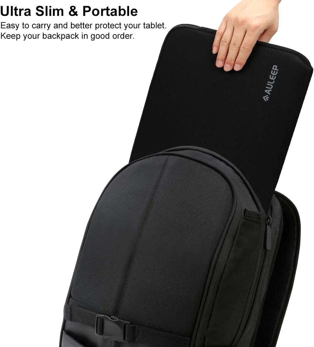 AULEEP 11-12 Inch Laptop Sleeves, Neoprene Notebook Computer Pocket Tablet Carrying Sleeve/Water-Resistant Compatible Laptop Sleeve for Acer/Asus/Dell/Lenovo/HP, Black