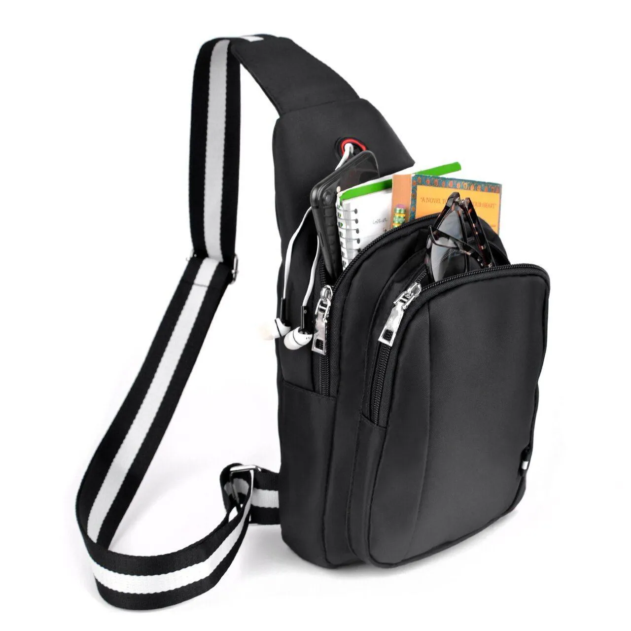 Black Crossbody Shoulder Sling Bag