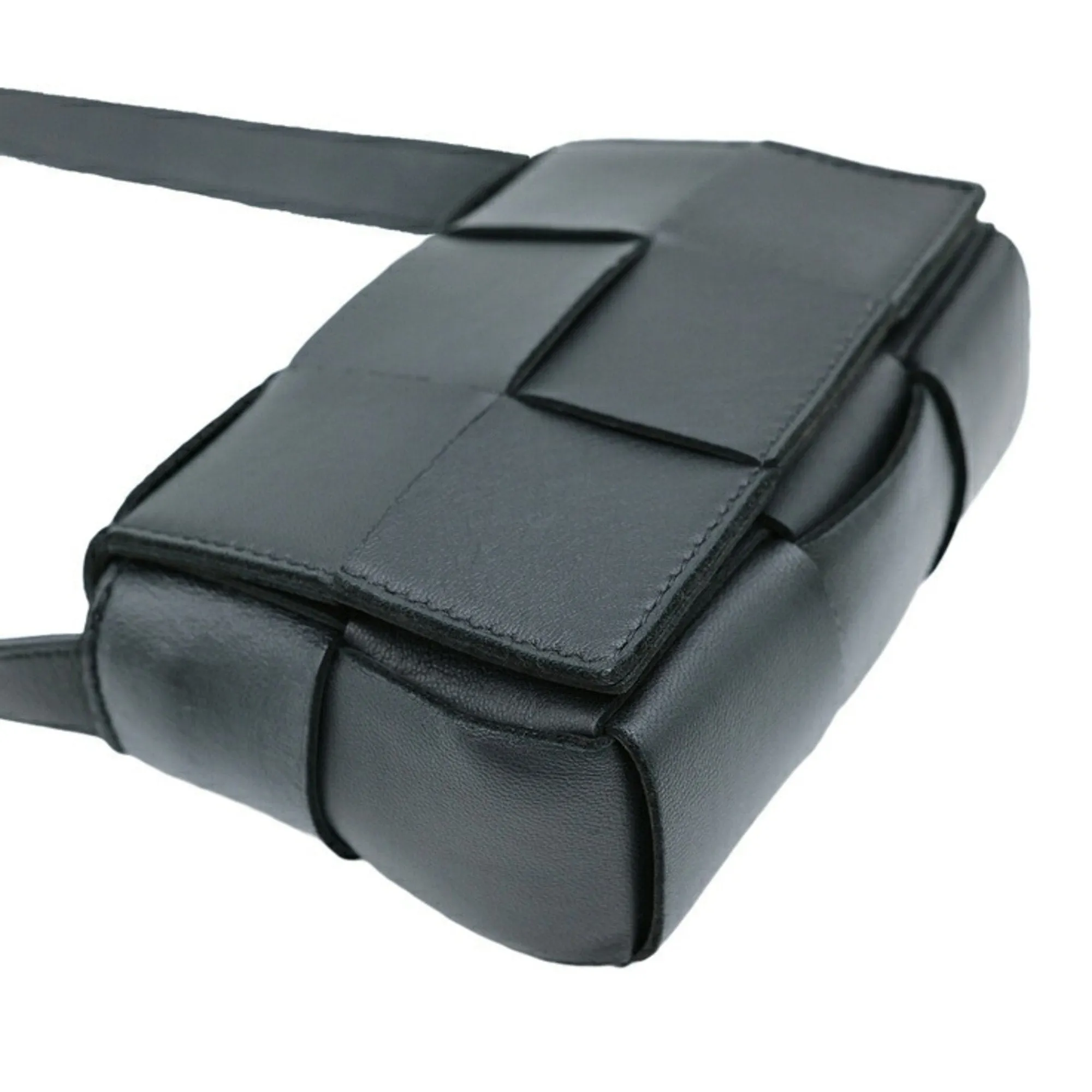 Bottega Veneta Cassette Black Leather Bag
