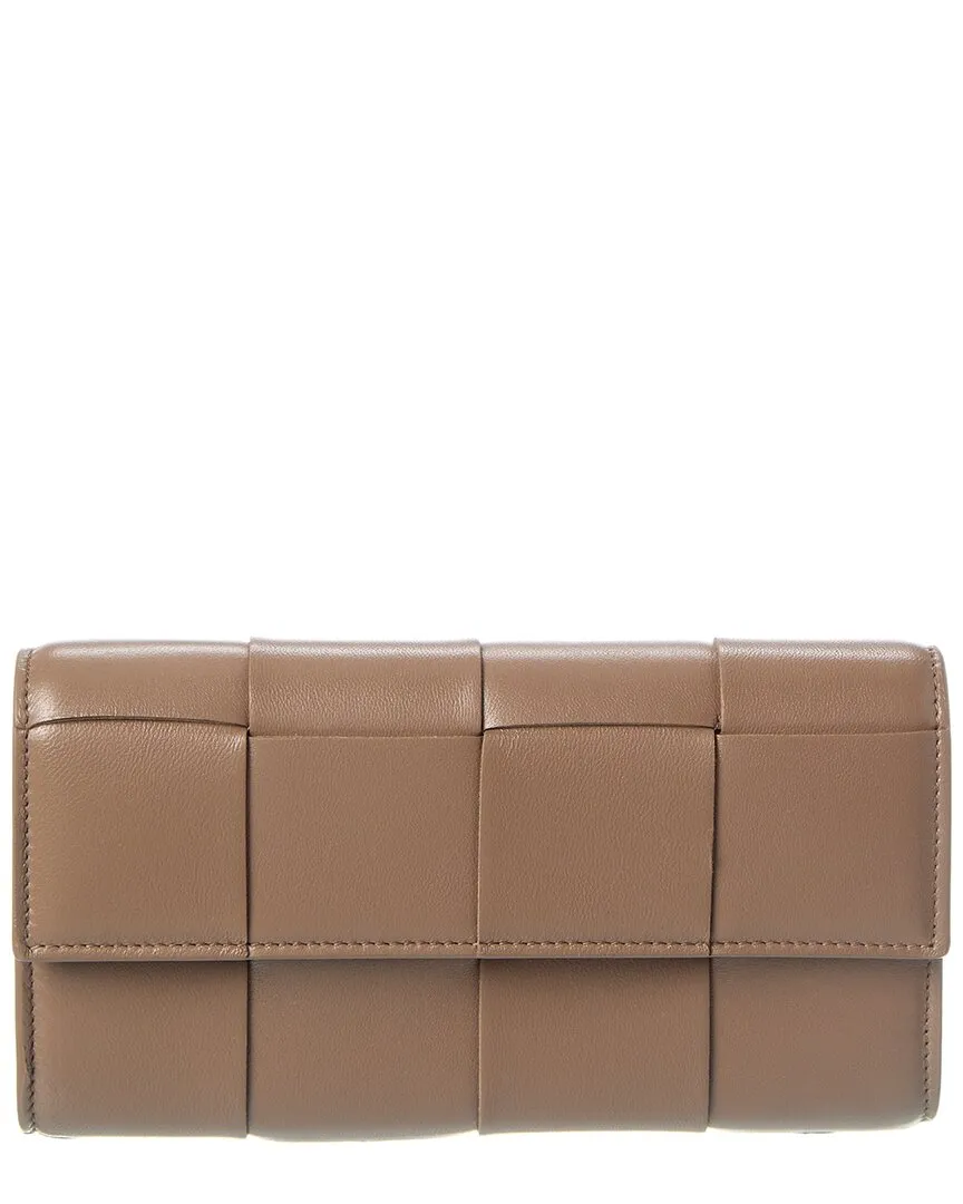 Bottega Veneta Cassette Maxi Intrecciato Leather Continental Wallet