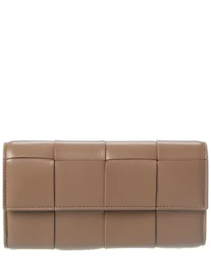 Bottega Veneta Cassette Maxi Intrecciato Leather Continental Wallet