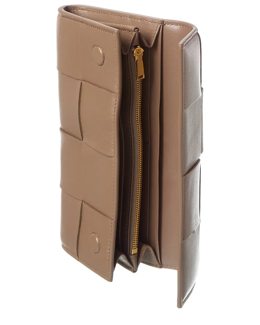 Bottega Veneta Cassette Maxi Intrecciato Leather Continental Wallet