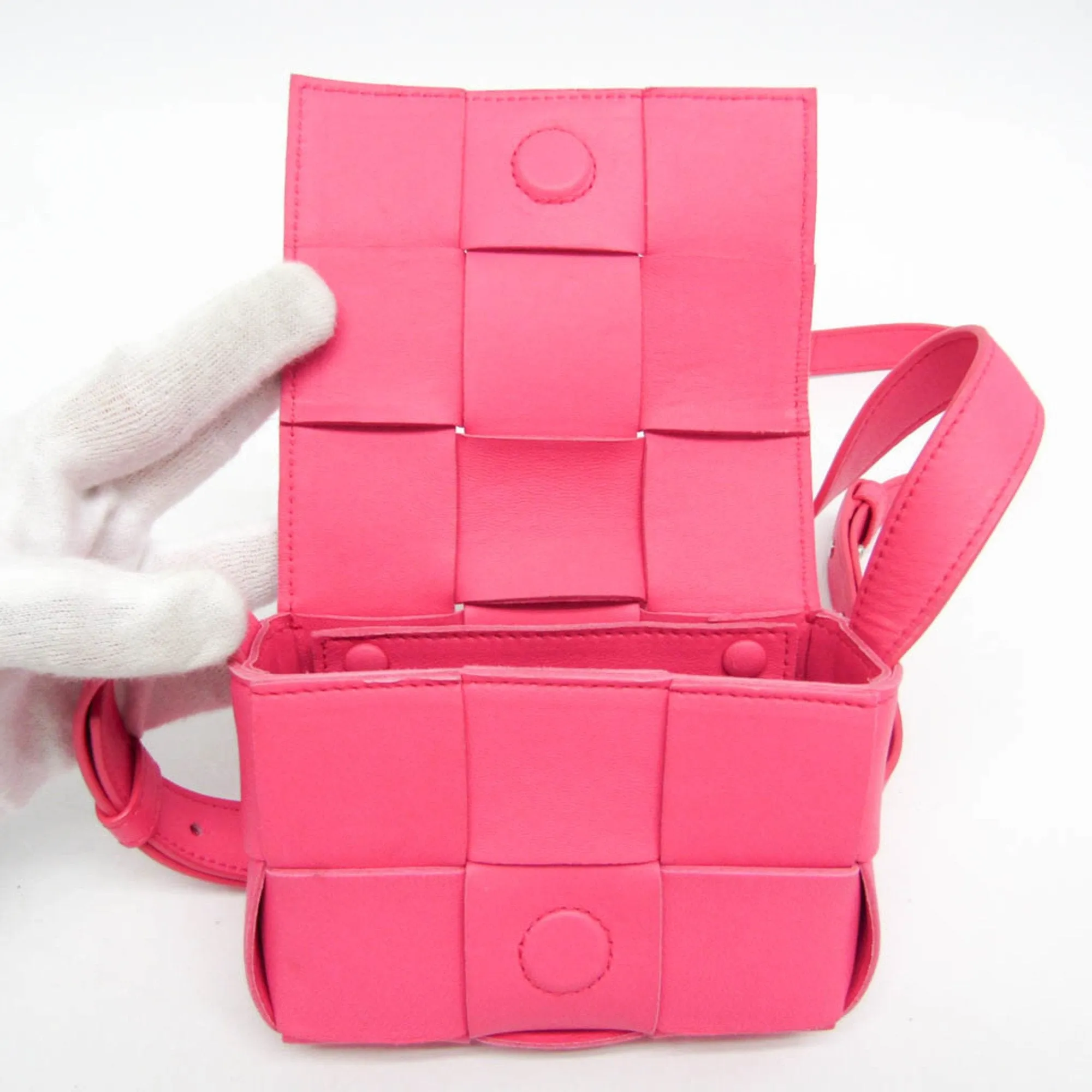 Bottega Veneta Cassette Pink Leather Bag