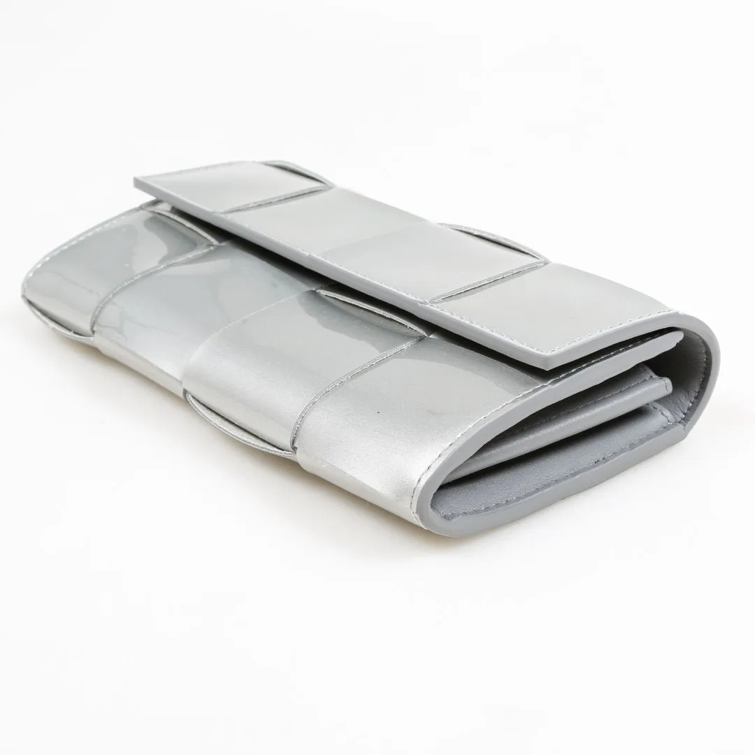 Bottega Veneta Patent Cassette Flap Wallet