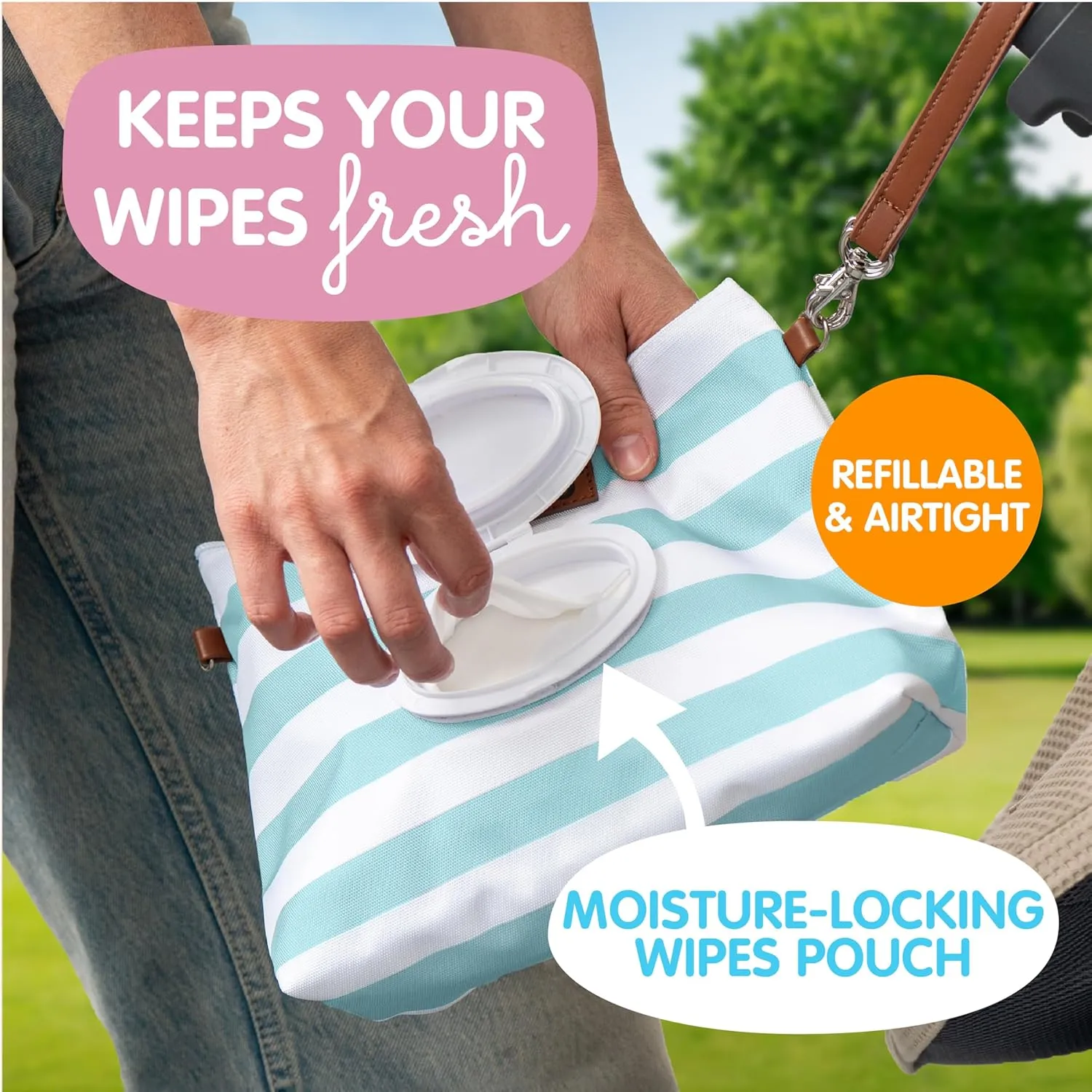 Bumco Diaper Clutch - Portable Wipes Dispenser & Travel Essential, Airtight Refillable Wipes Container, Diaper Bag Purse
