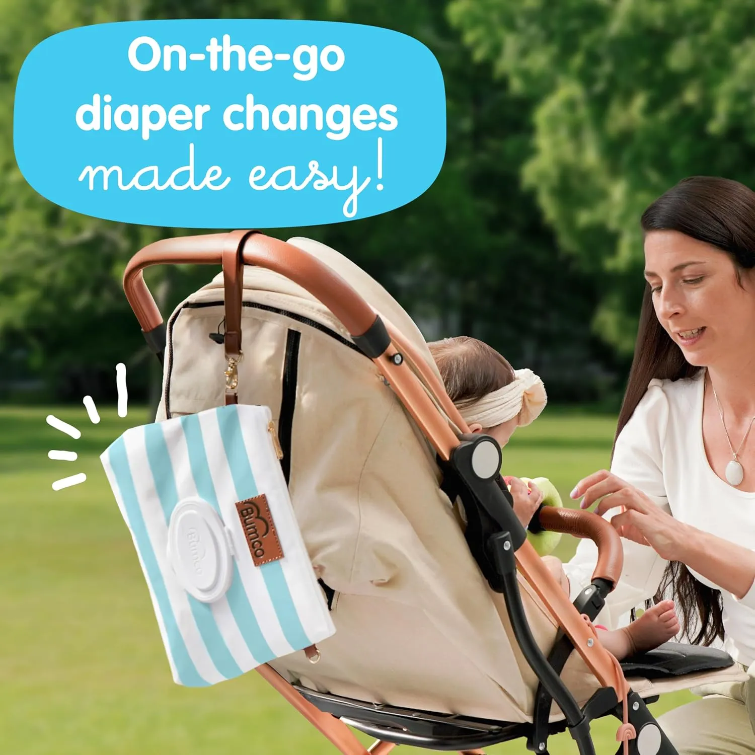 Bumco Diaper Clutch - Portable Wipes Dispenser & Travel Essential, Airtight Refillable Wipes Container, Diaper Bag Purse