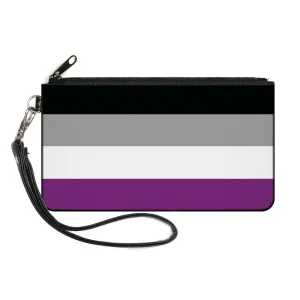 Canvas Zipper Wallet - SMALL - Flag Asexual Black Gray White Purple
