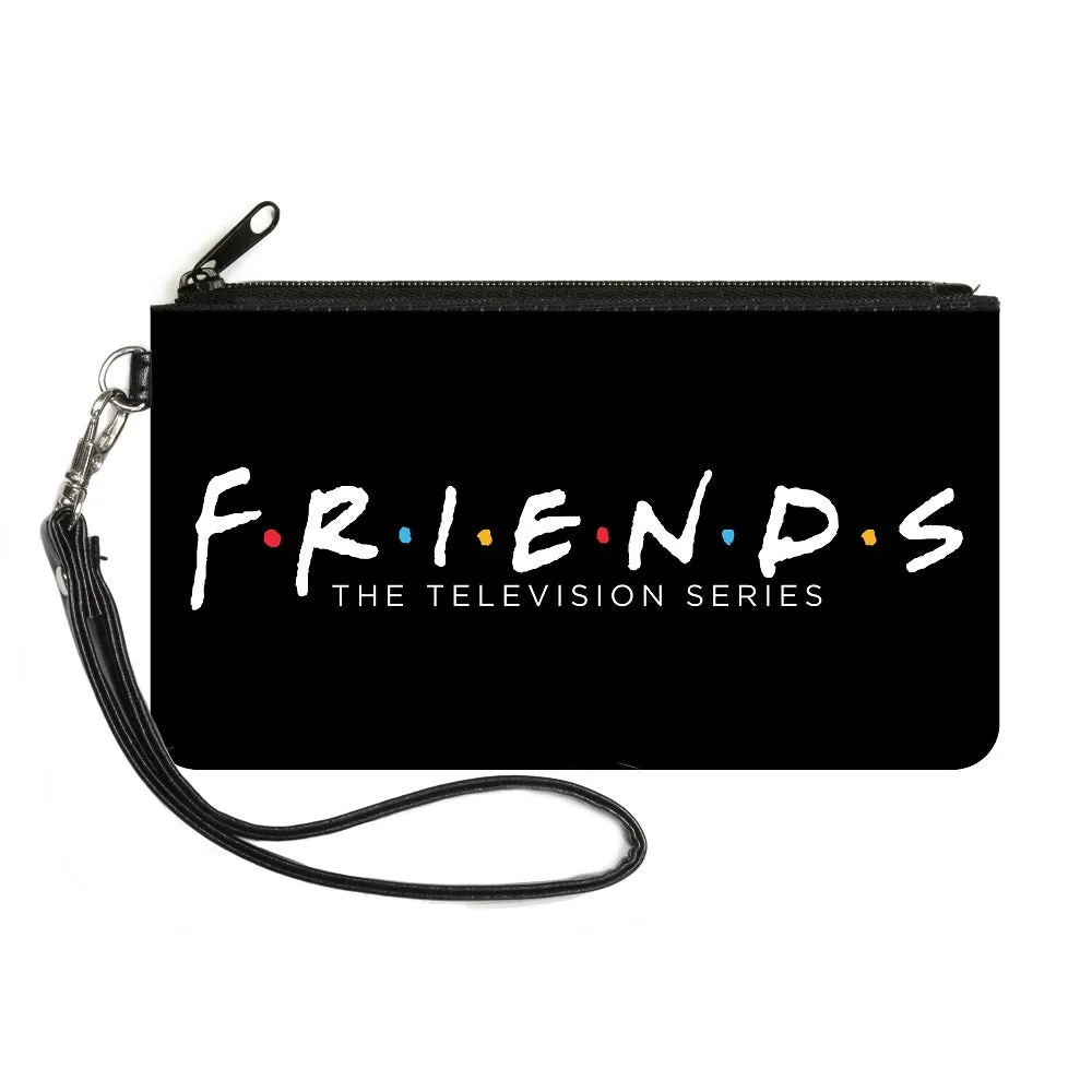 Canvas Zipper Wallet - SMALL - FRIENDS-THE TELEVISION SERIES Logo Black White Multi Color