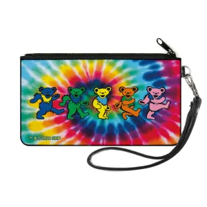 Canvas Zipper Wallet - SMALL - Grateful Dead Dancing Bears Swirl Multi Color