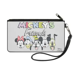 Canvas Zipper Wallet - SMALL - MICKEY'S FRIENDS The Fab Five Faces Gray