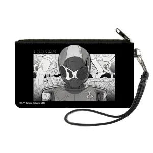 Canvas Zipper Wallet - SMALL - TOONAMI Robot TOM Sketch Pose Black/Grays