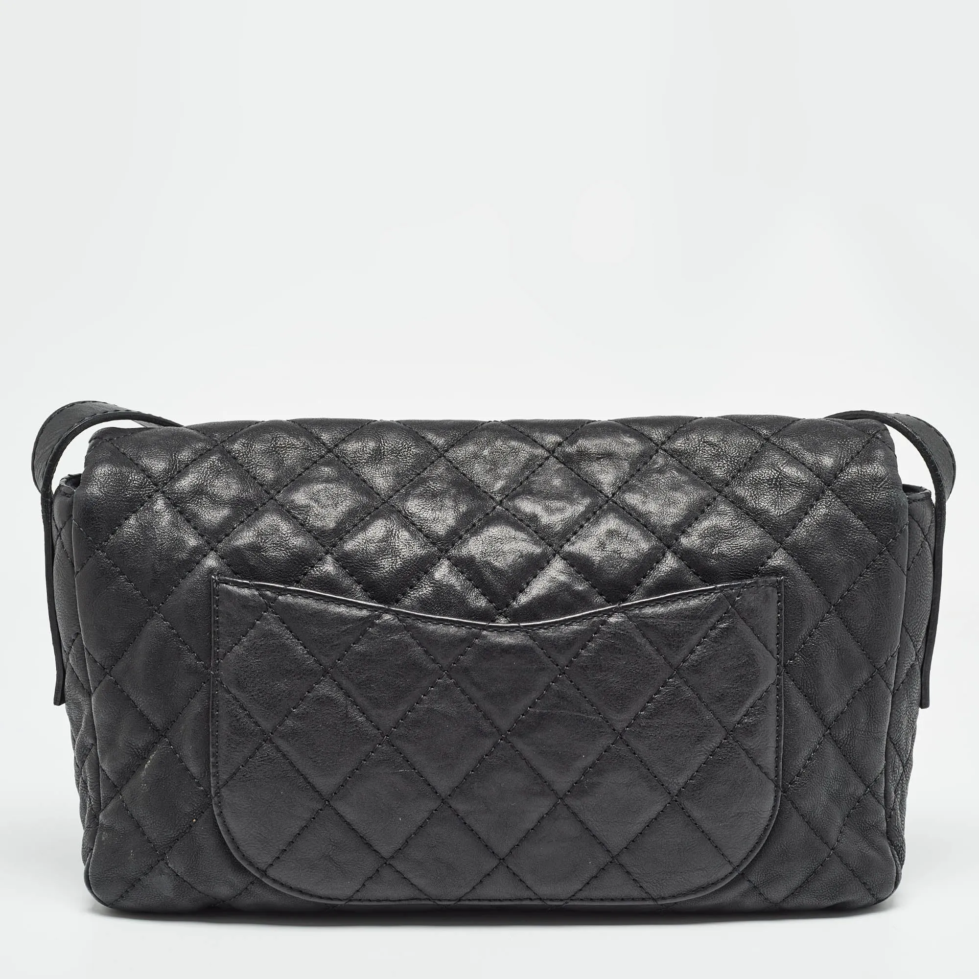 CHANEL Black Quilted Leather Easy Reissue Messenger Bag