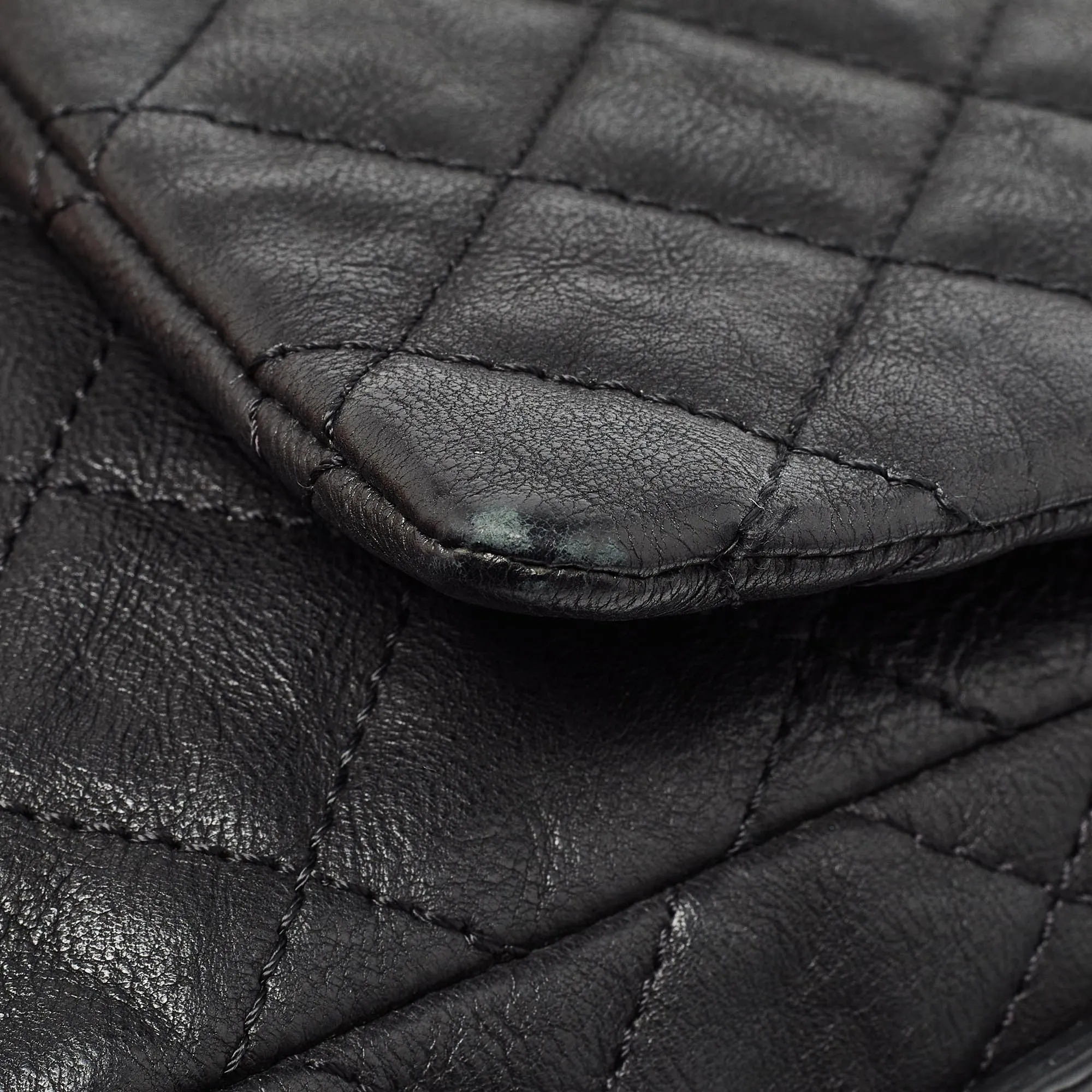 CHANEL Black Quilted Leather Easy Reissue Messenger Bag