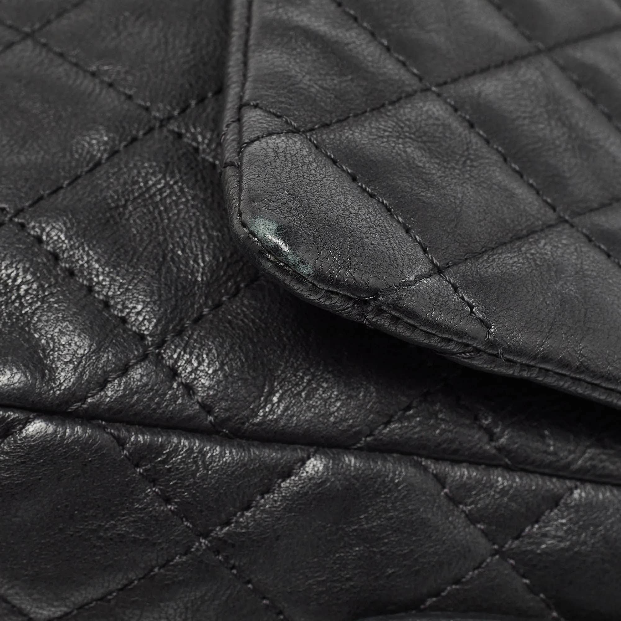 CHANEL Black Quilted Leather Easy Reissue Messenger Bag