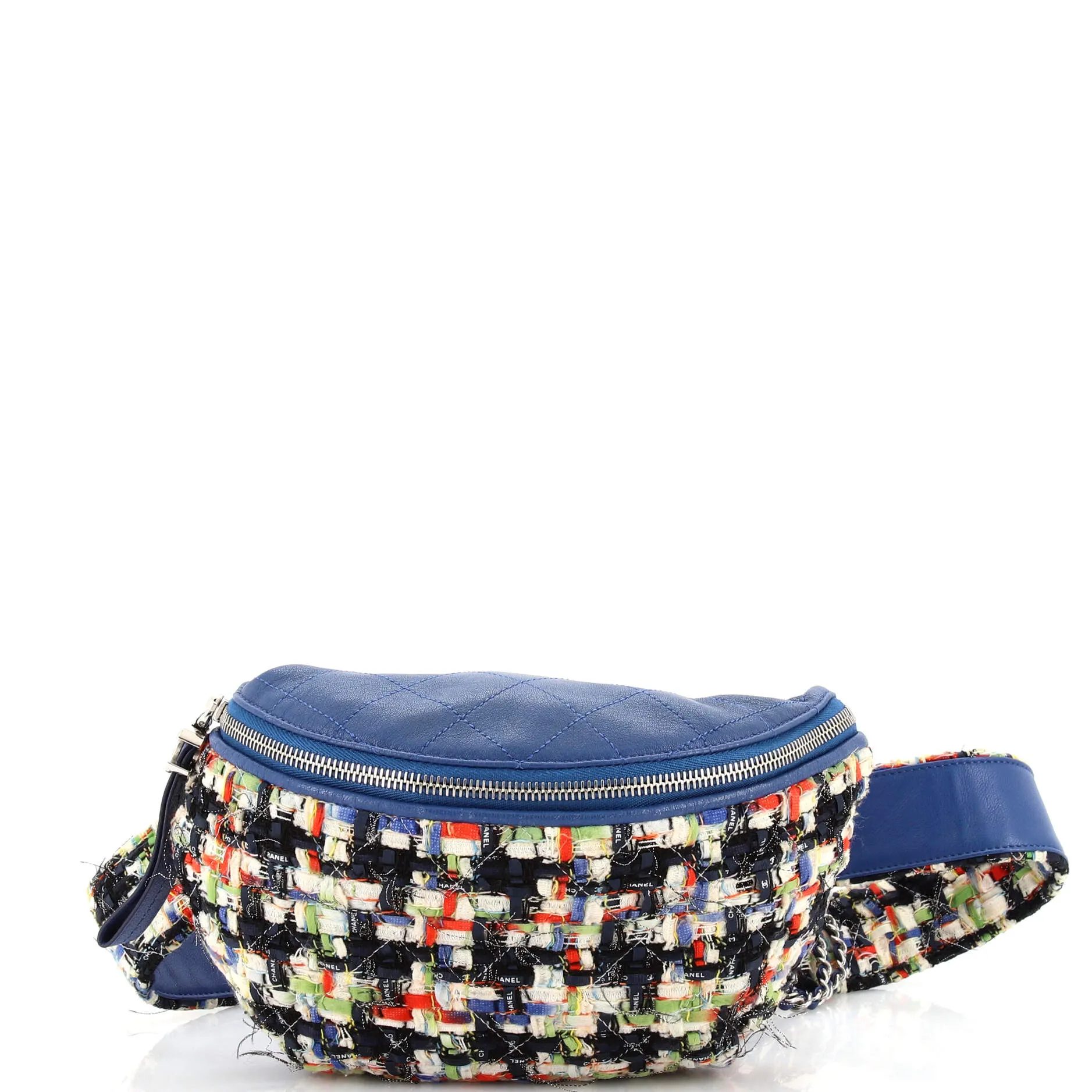 CHANEL Convertible Waist Bag Tweed with Quilted Leather