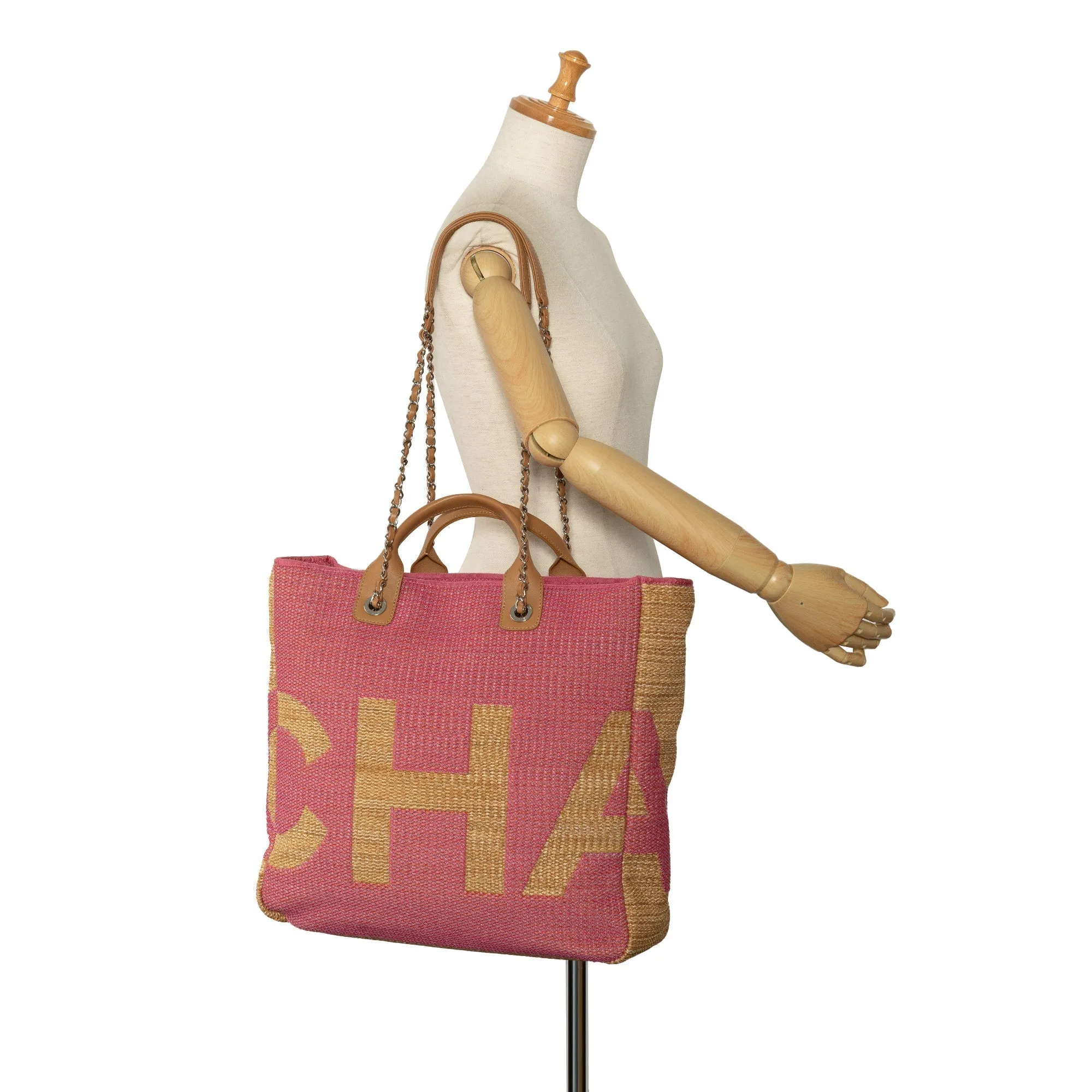 Chanel Large Raffia Deauville Shopping Tote Travel Bag
