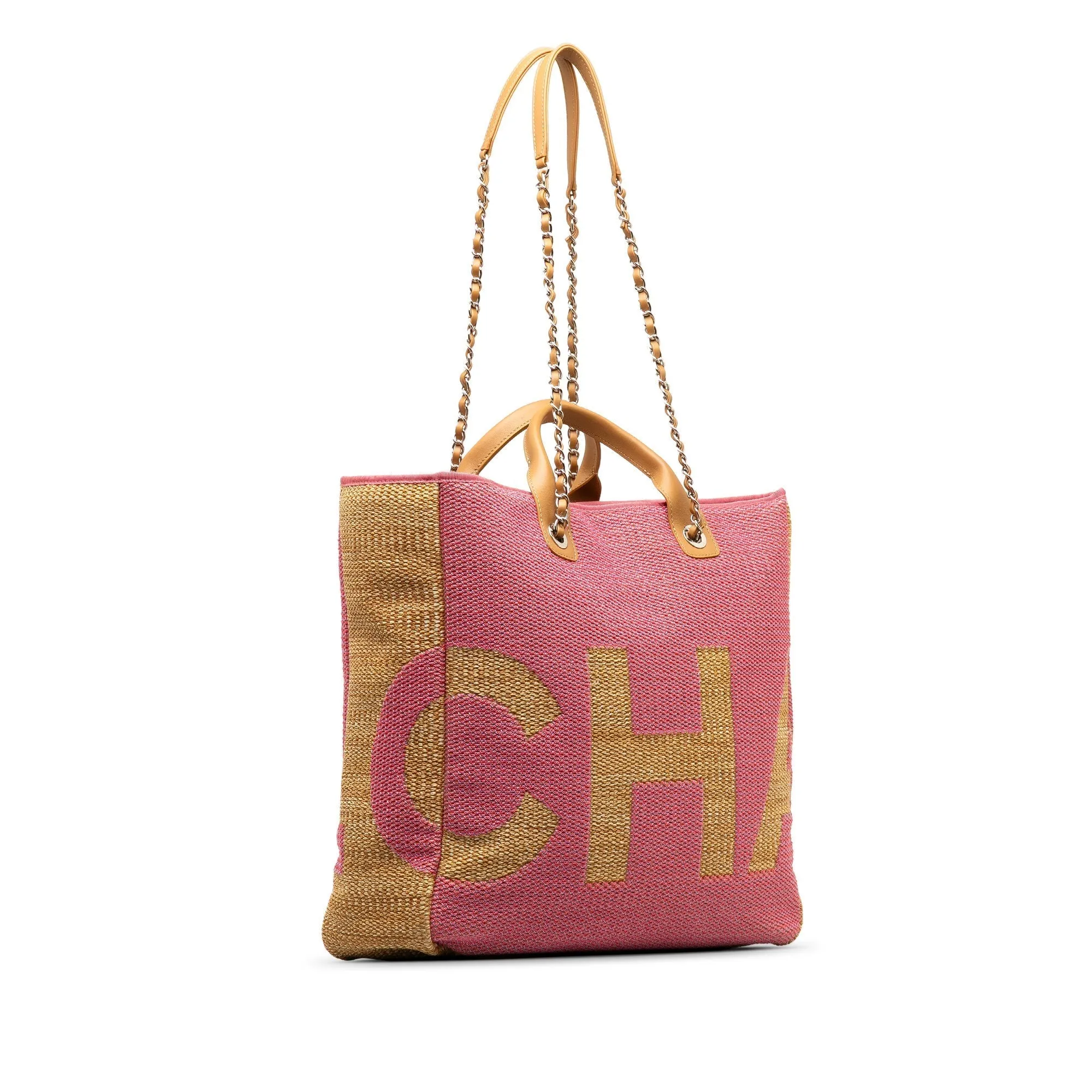Chanel Large Raffia Deauville Shopping Tote Travel Bag