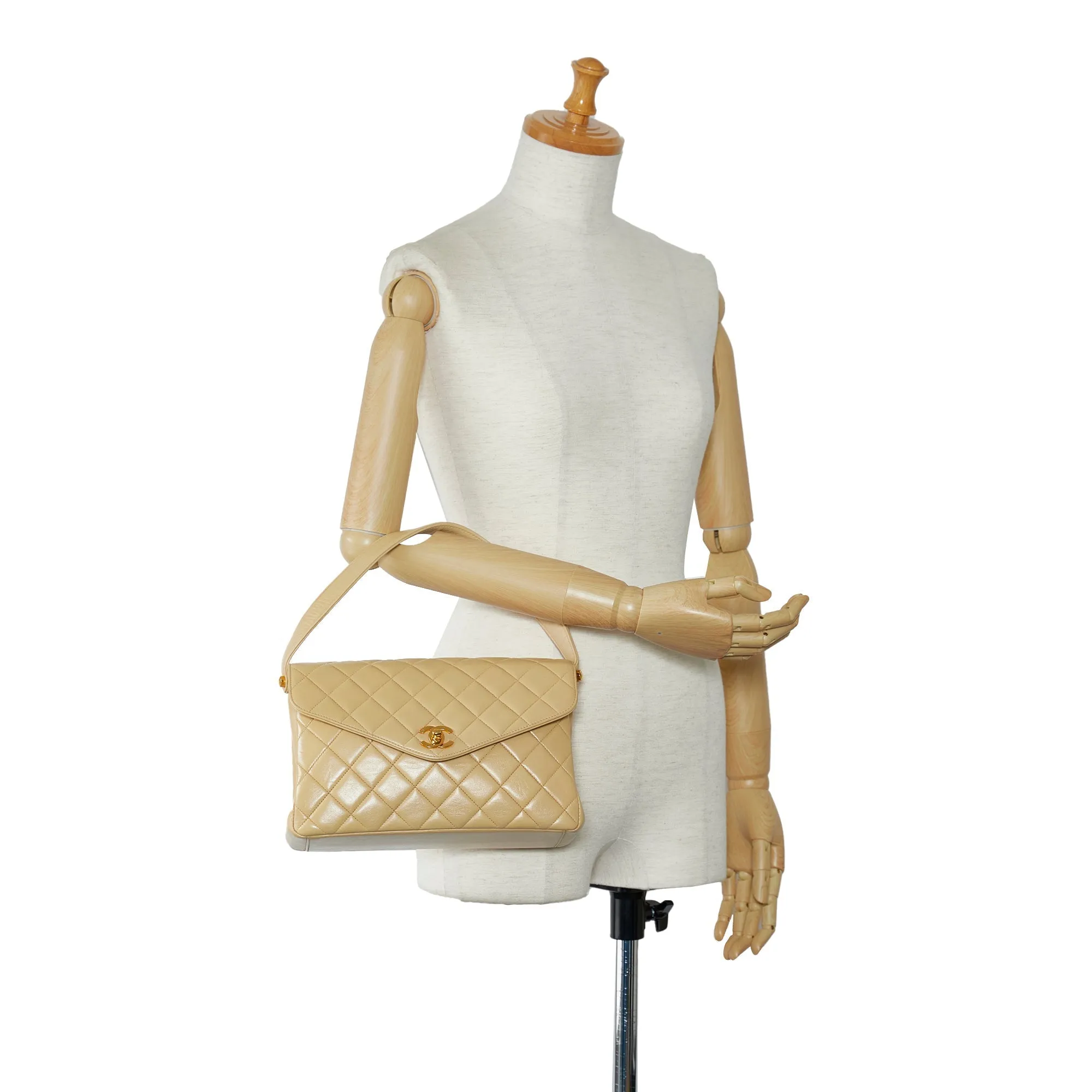 CHANEL Medium Lambskin Envelope Flap Handbag