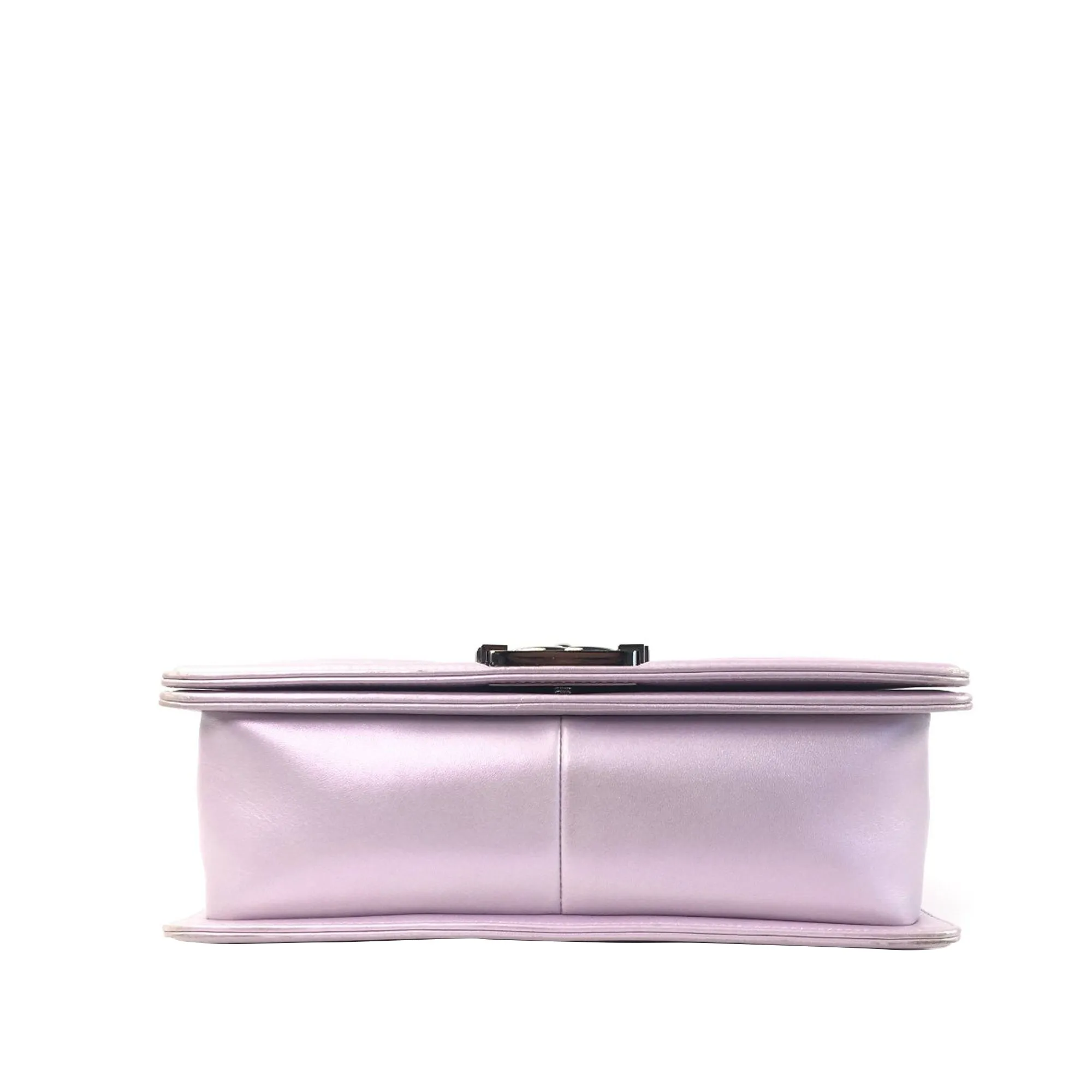 CHANEL Medium Metallic Chevron Quilted Lambskin Boy Flap Bag