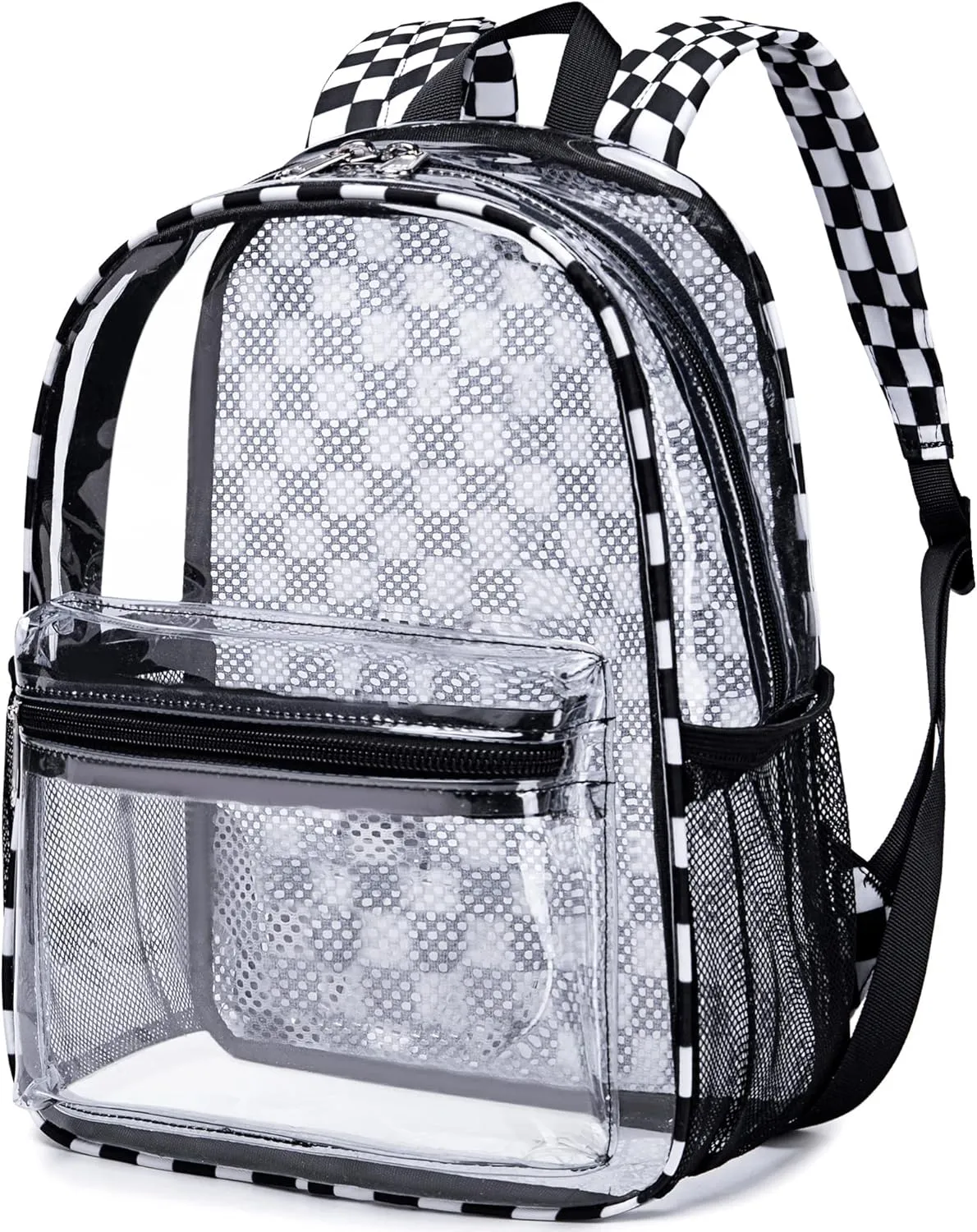 Clear Mini Backpack for Stadium Events 12x12x6 Small Transparent Backpacks Plastic See Through Clear Bag for Concerts Work Festival Security Travel