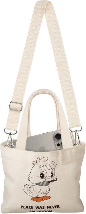 Cute Mini Canvas Tote Bag for Kids - Small Bags Size 8'' 6'' Magnetic Buckle for Women Girls Cloth Cotton