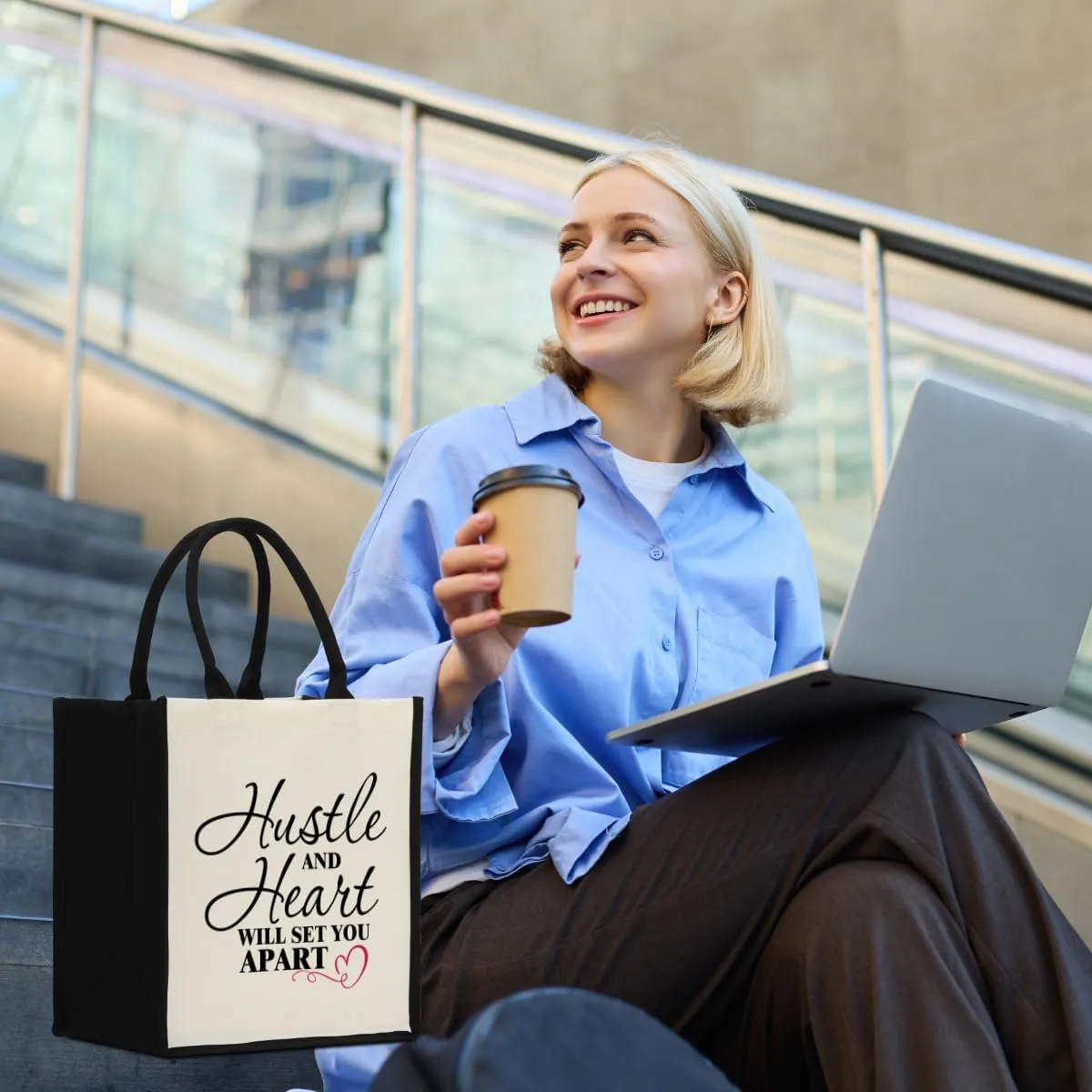 Decohim Boss Lady Gifts for Women, Supervisor & Leadership Gifts, Waterproof Canvas Tote Bag for Boss Day & Christmas