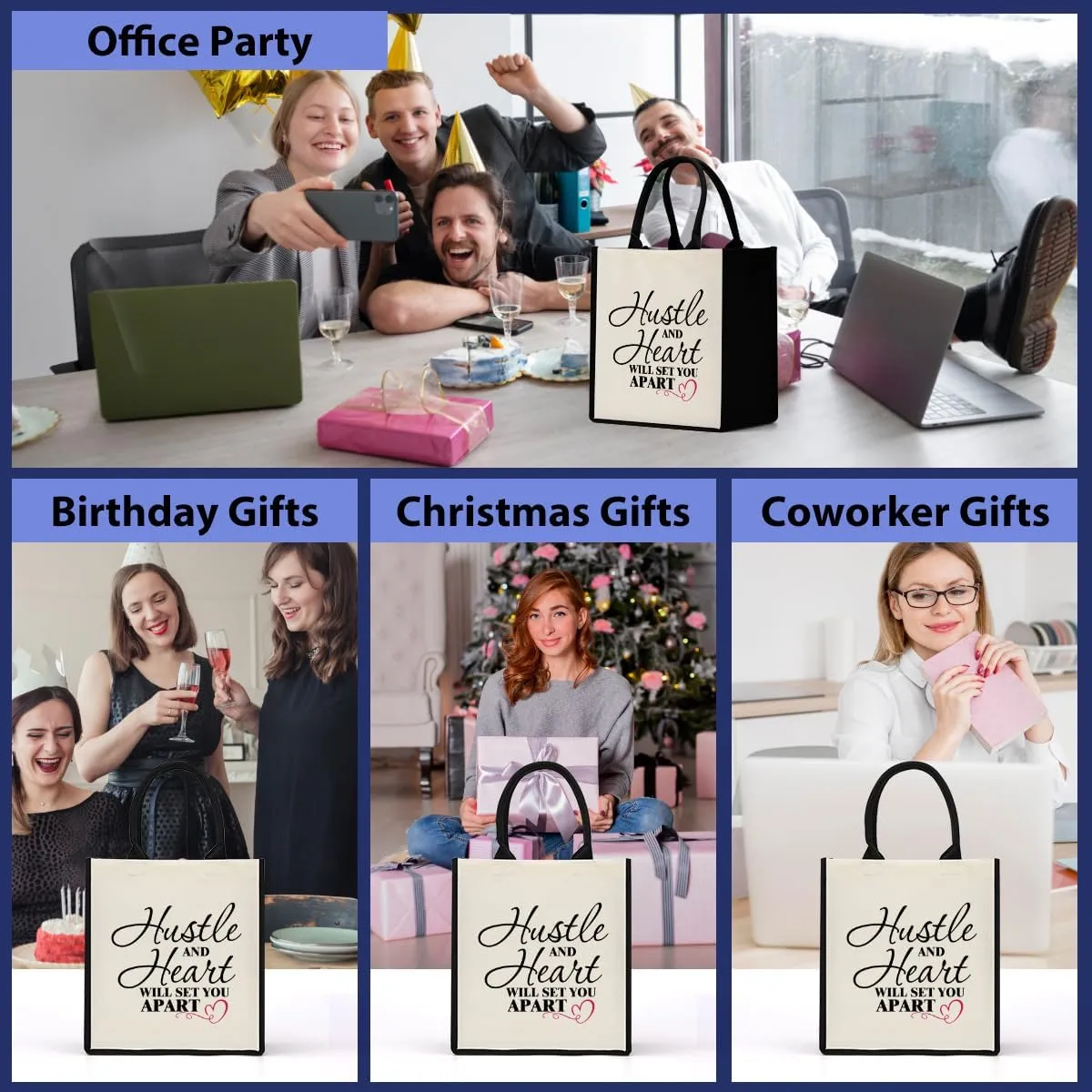 Decohim Boss Lady Gifts for Women, Supervisor & Leadership Gifts, Waterproof Canvas Tote Bag for Boss Day & Christmas