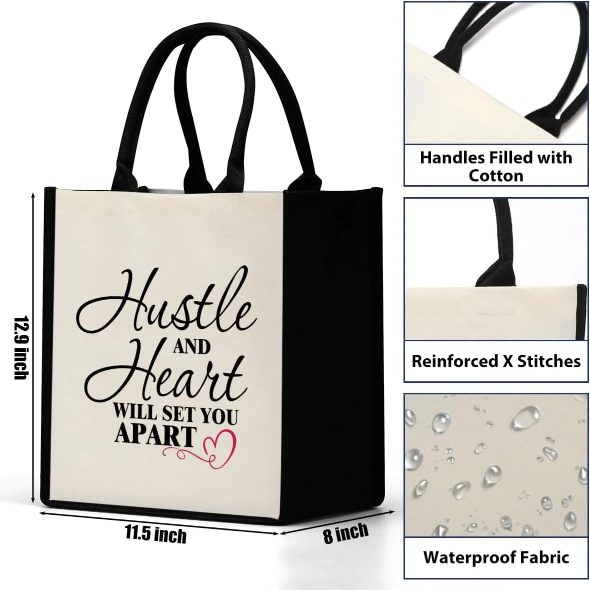 Decohim Boss Lady Gifts for Women, Supervisor & Leadership Gifts, Waterproof Canvas Tote Bag for Boss Day & Christmas