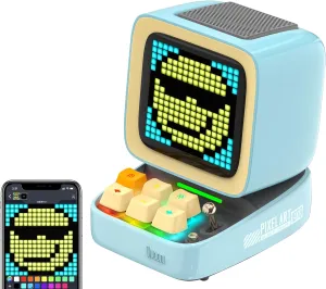 Divoom Ditoo Retro Pixel Art Game Bluetooth Speaker with 16X16 LED App Controlled Front Screen (Blue) 