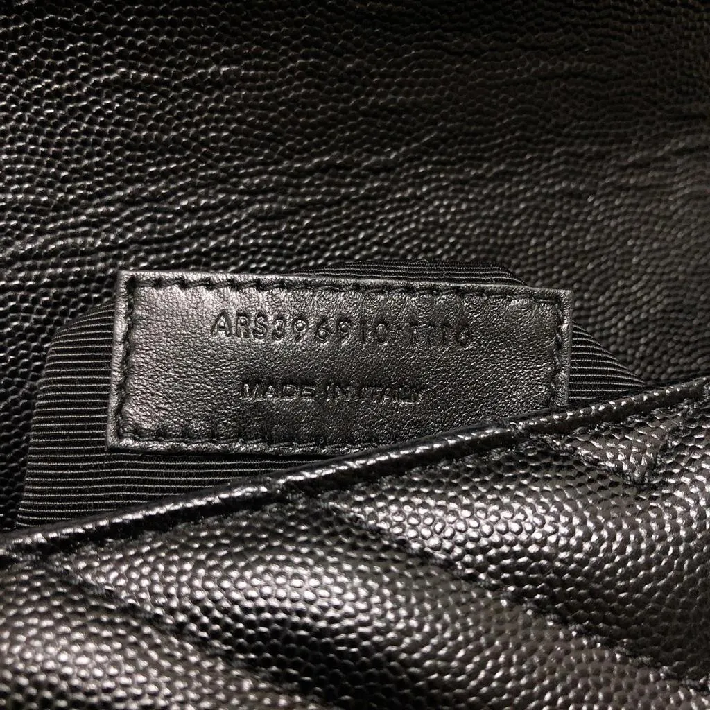 Envelope Large Flap in Chevron Quilted Leather Black