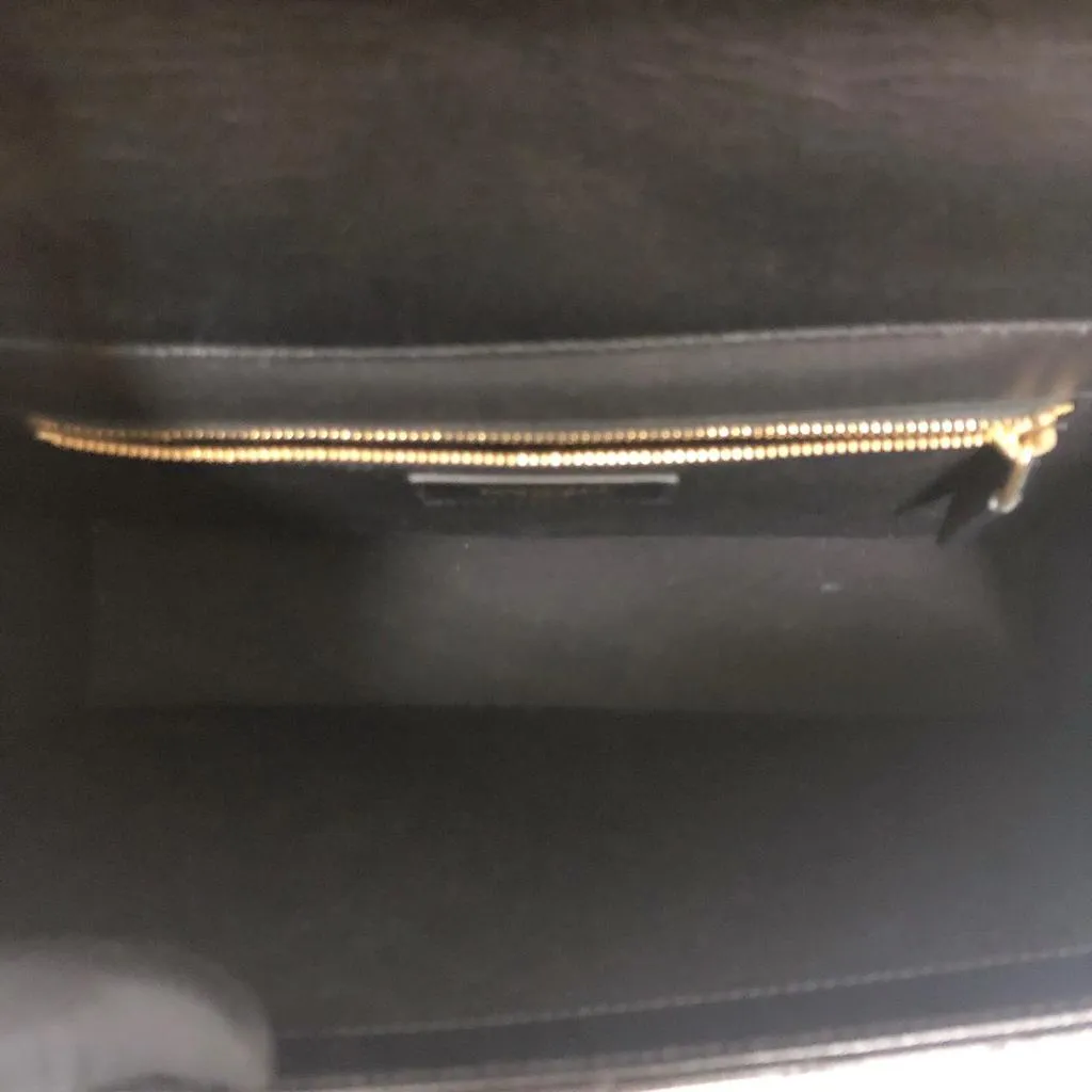 Envelope Large Flap in Chevron Quilted Leather Black