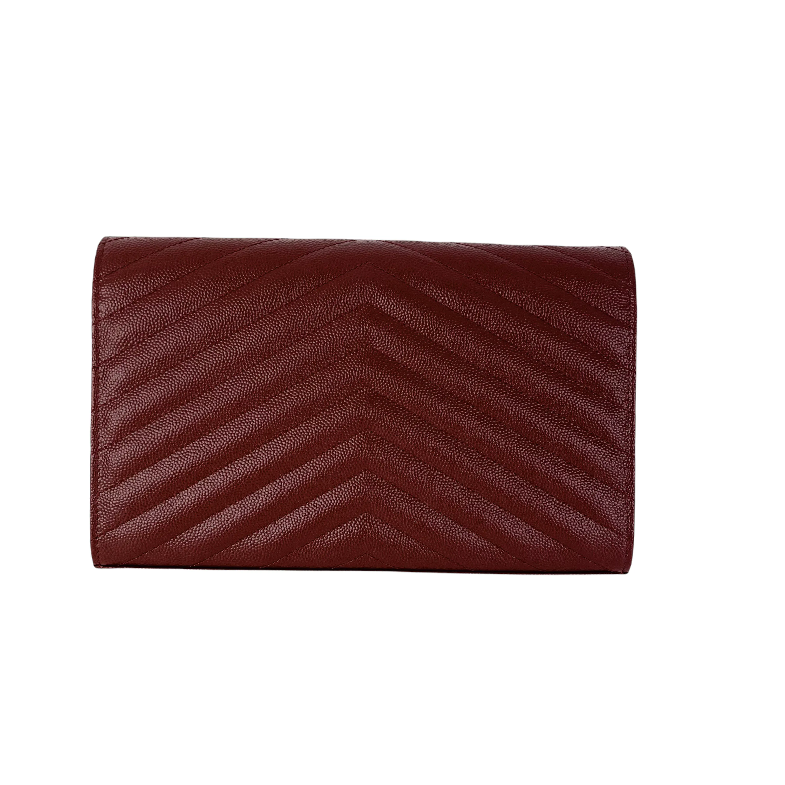 Envelope WOC Small Grained Leather Red SHW