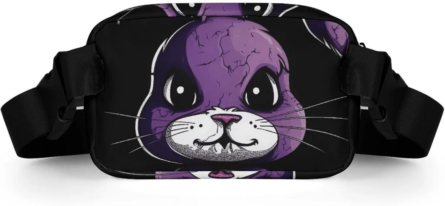 Fanny Pack for Men&Women Crossbody Waist Bag Small Sling Backpack Purple Angry Rabbit Belt Bag