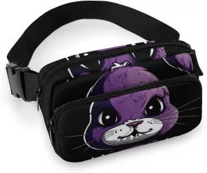 Fanny Pack for Men&Women Crossbody Waist Bag Small Sling Backpack Purple Angry Rabbit Belt Bag