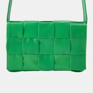 Green Leather Small Cassette Shoulder Bag