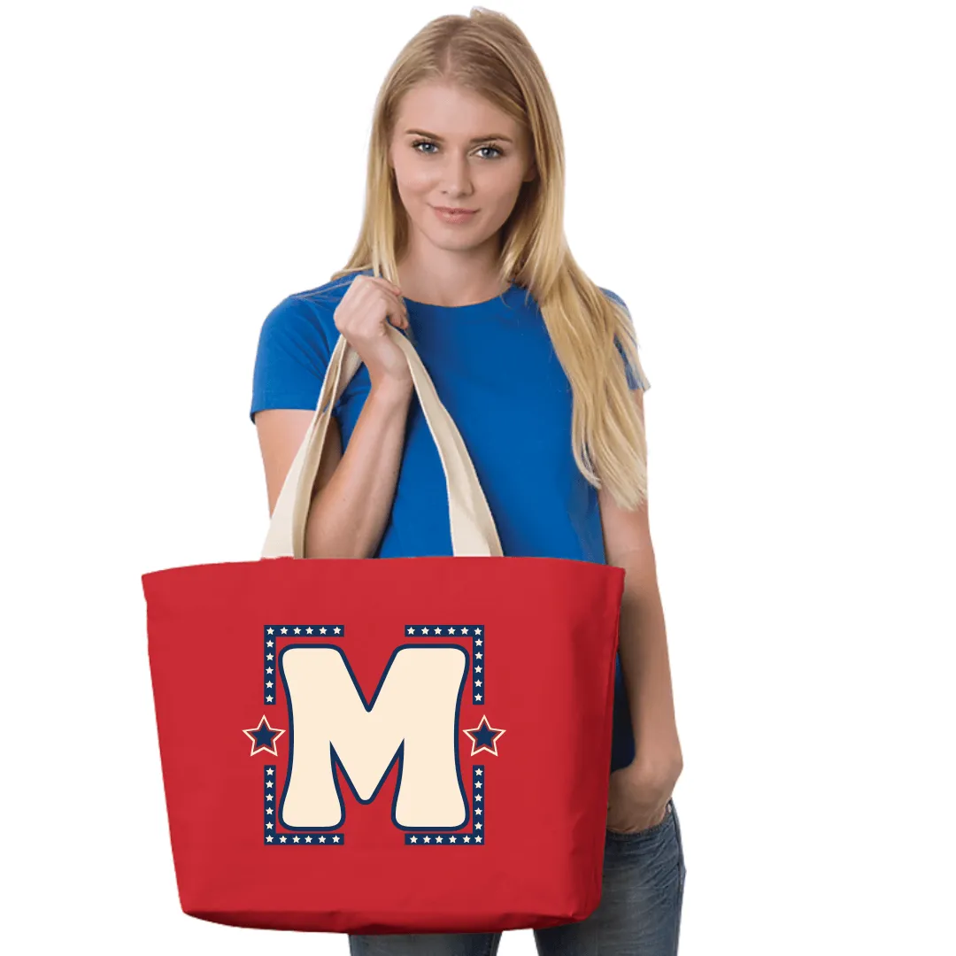 Groovy Americana Graphic Personalized Tote Made in USA