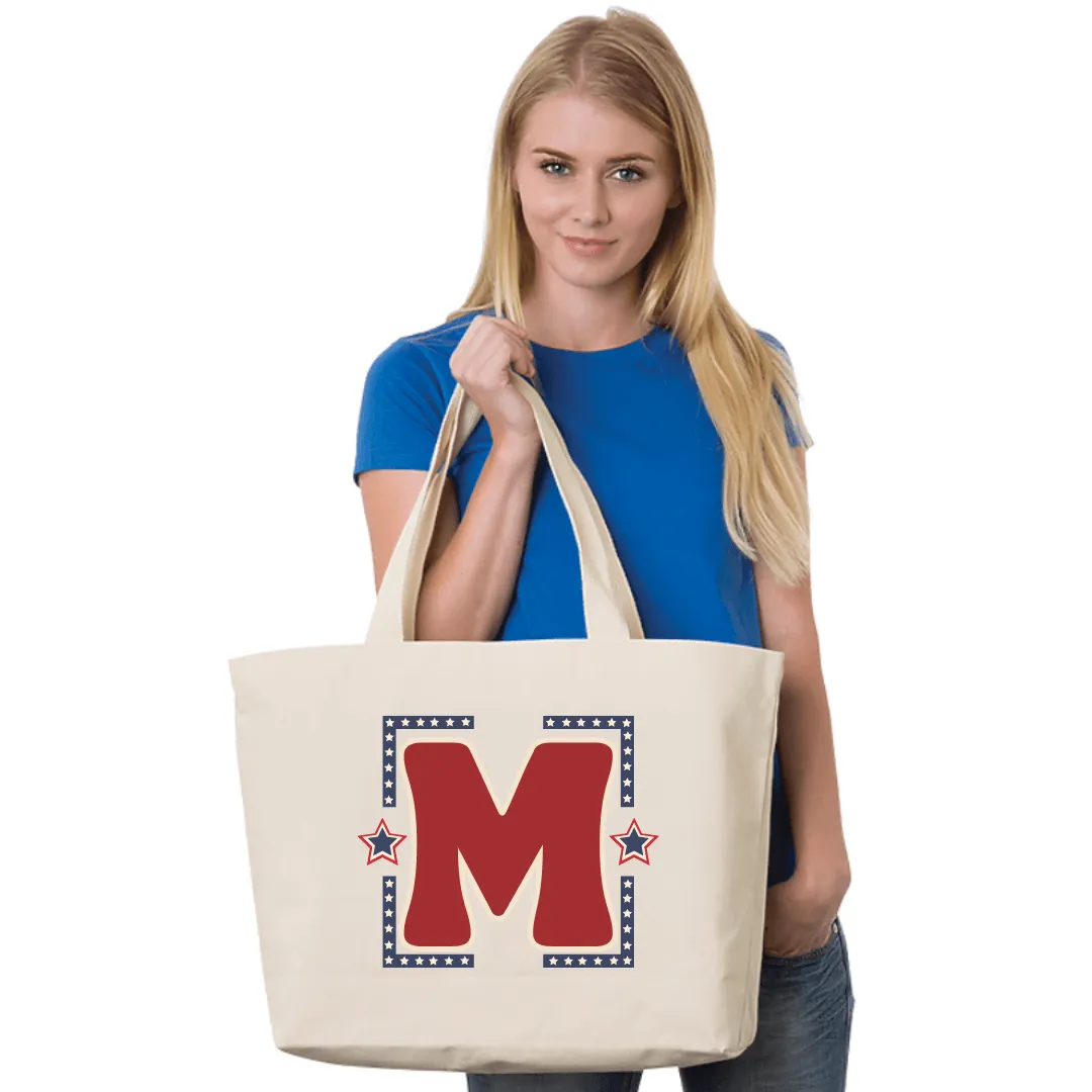 Groovy Americana Graphic Personalized Tote Made in USA