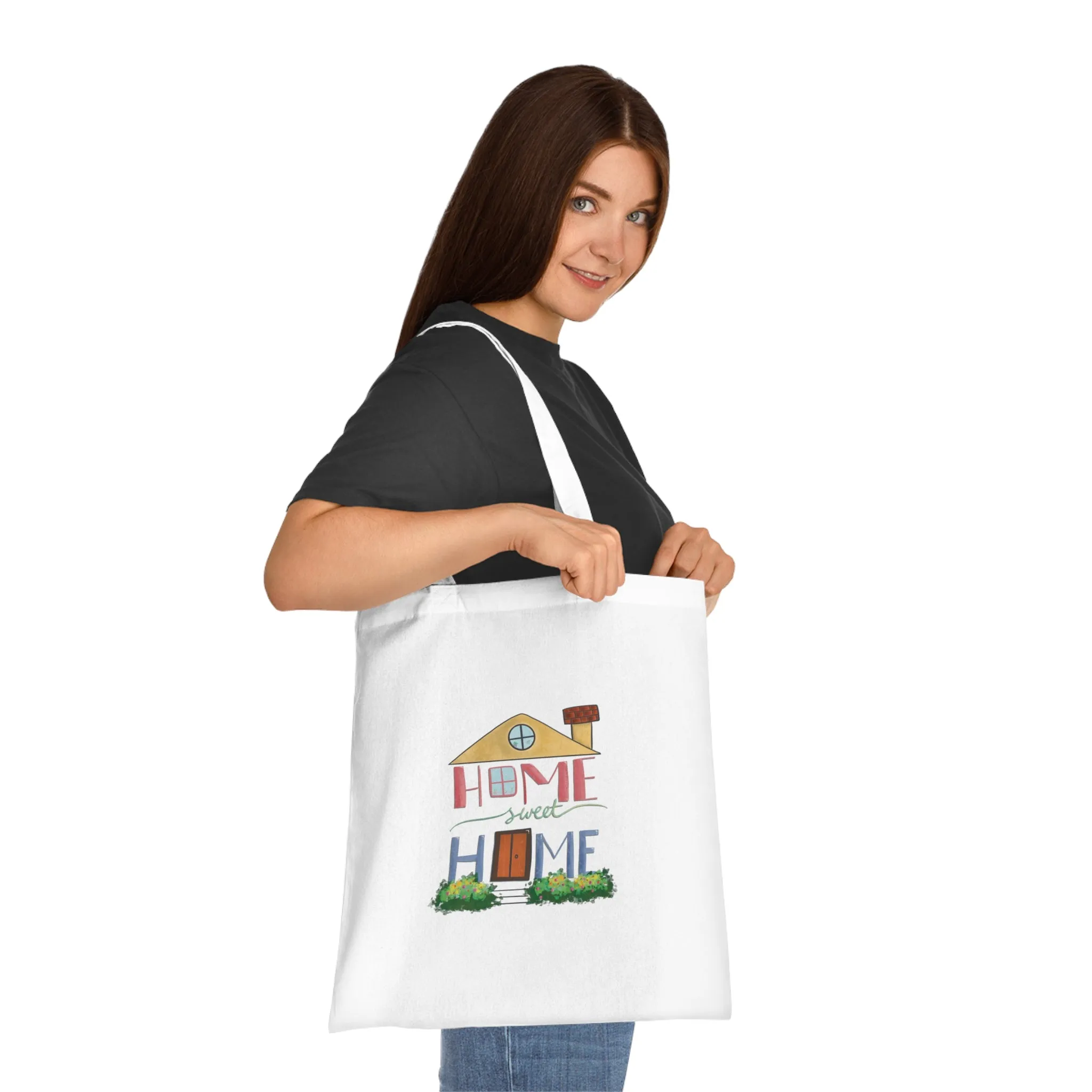 Home Sweet Home Printed Canvas Tote Bag