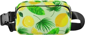 Lemon Palm Fronds Fanny Packs for Women Men Crossbody Bag Fashion Waist Packs Sling Belt Bag Waist Pouch with Adjustable Strap for Shopping Workout Outdoors Travel Hiking