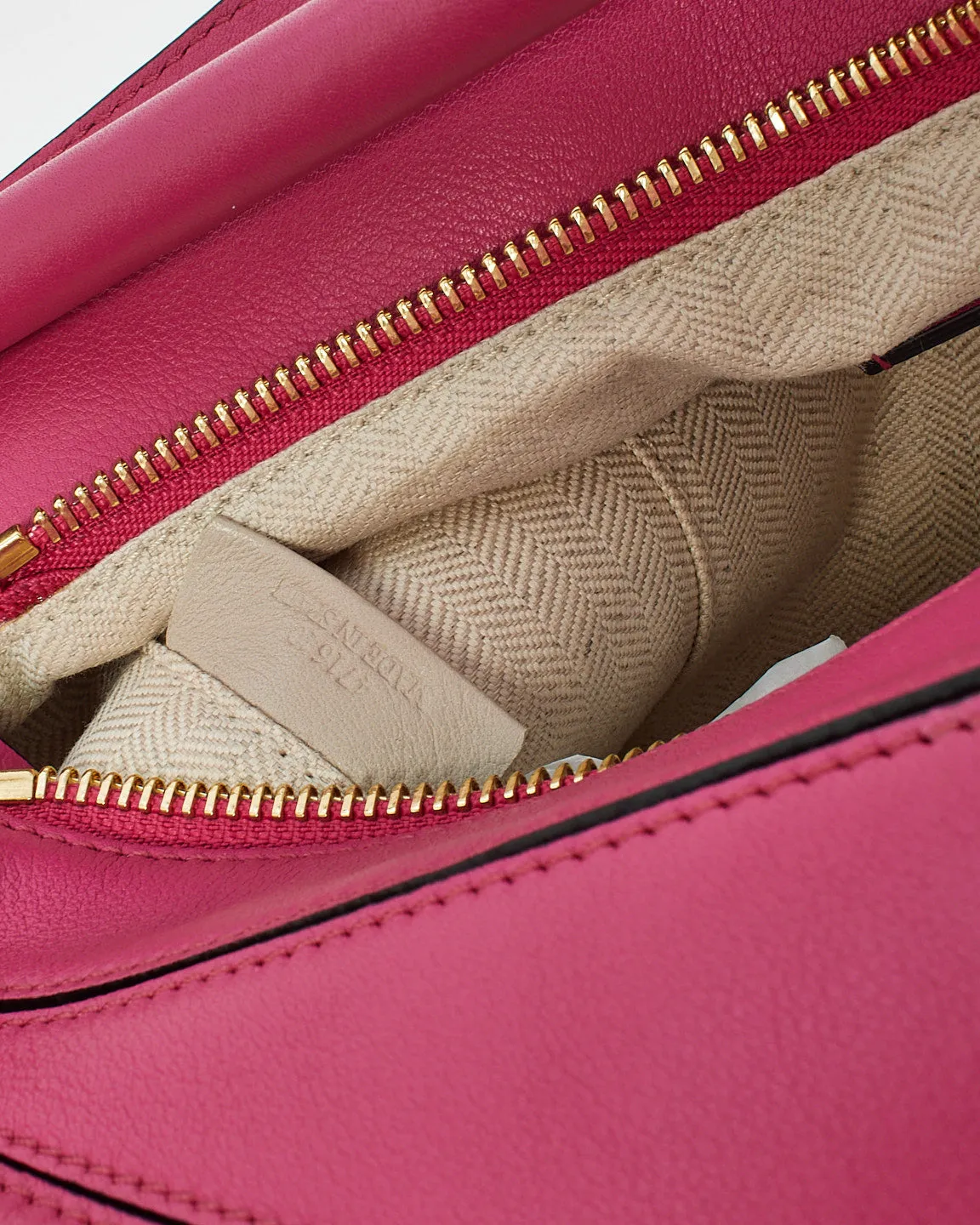 Loewe Pink Fuchsia Leather Small Puzzle Bag