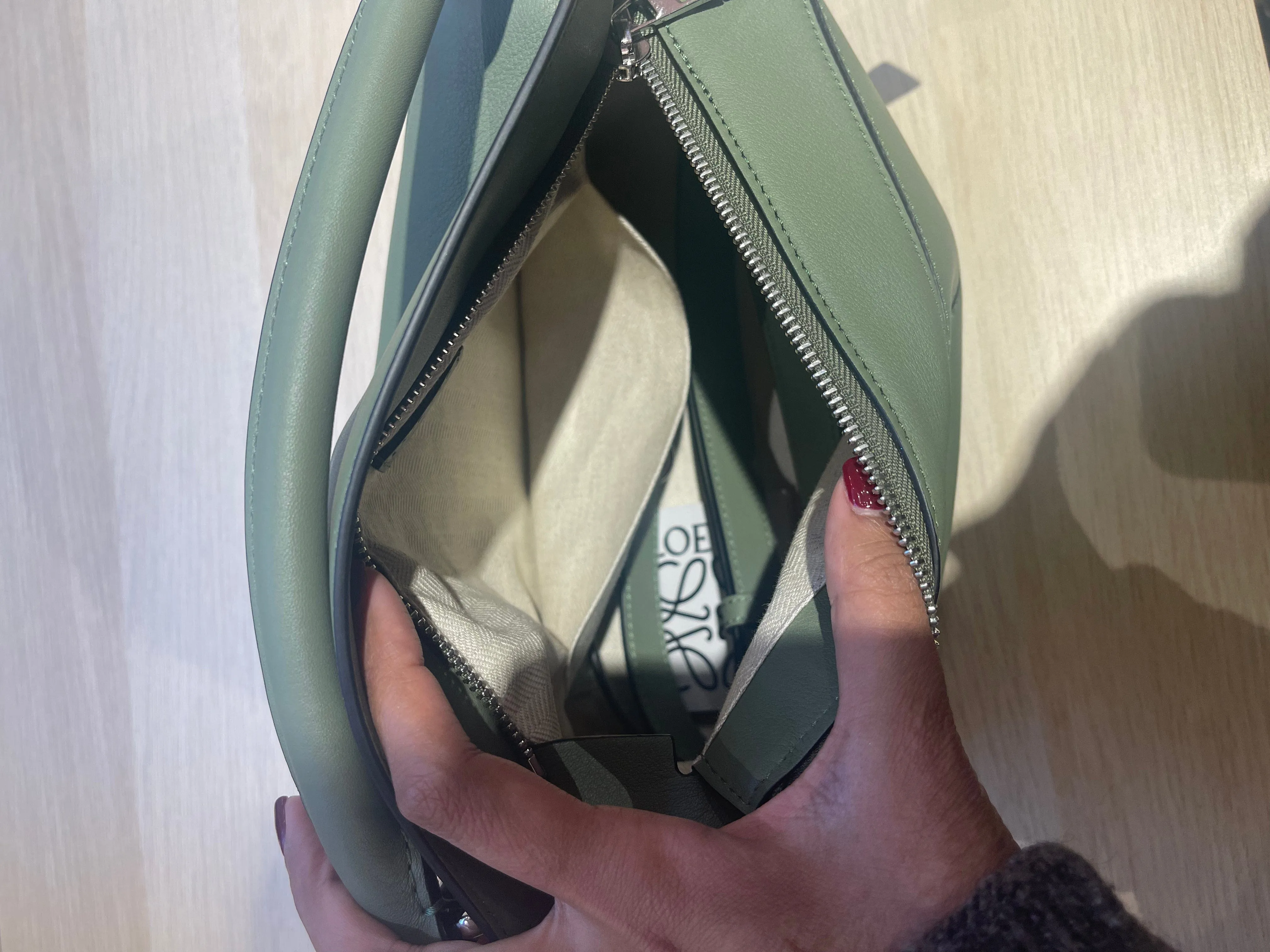 Loewe puzzle green bag  ALC0094