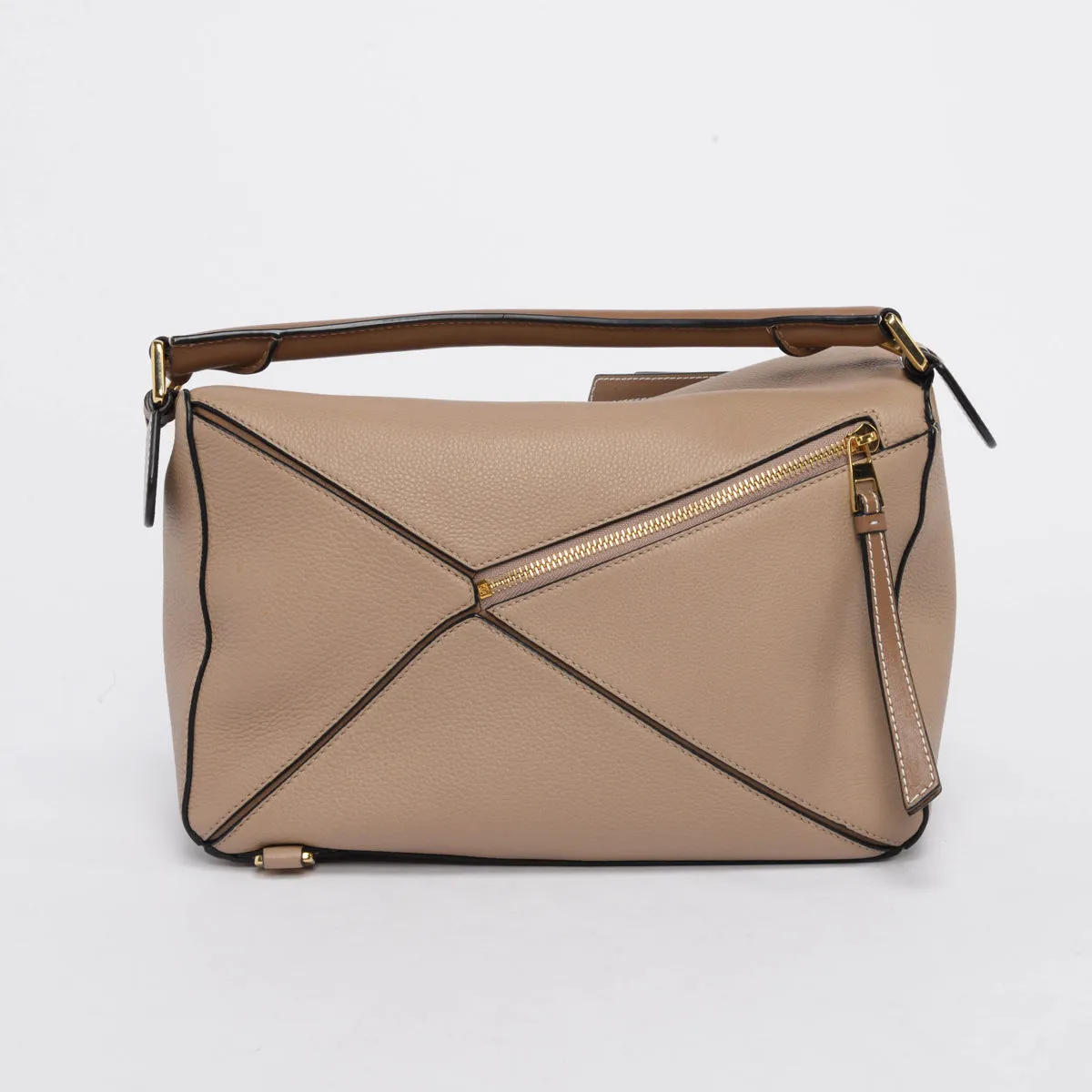Loewe Sand & Mink Grained Calfskin Medium Puzzle Bag