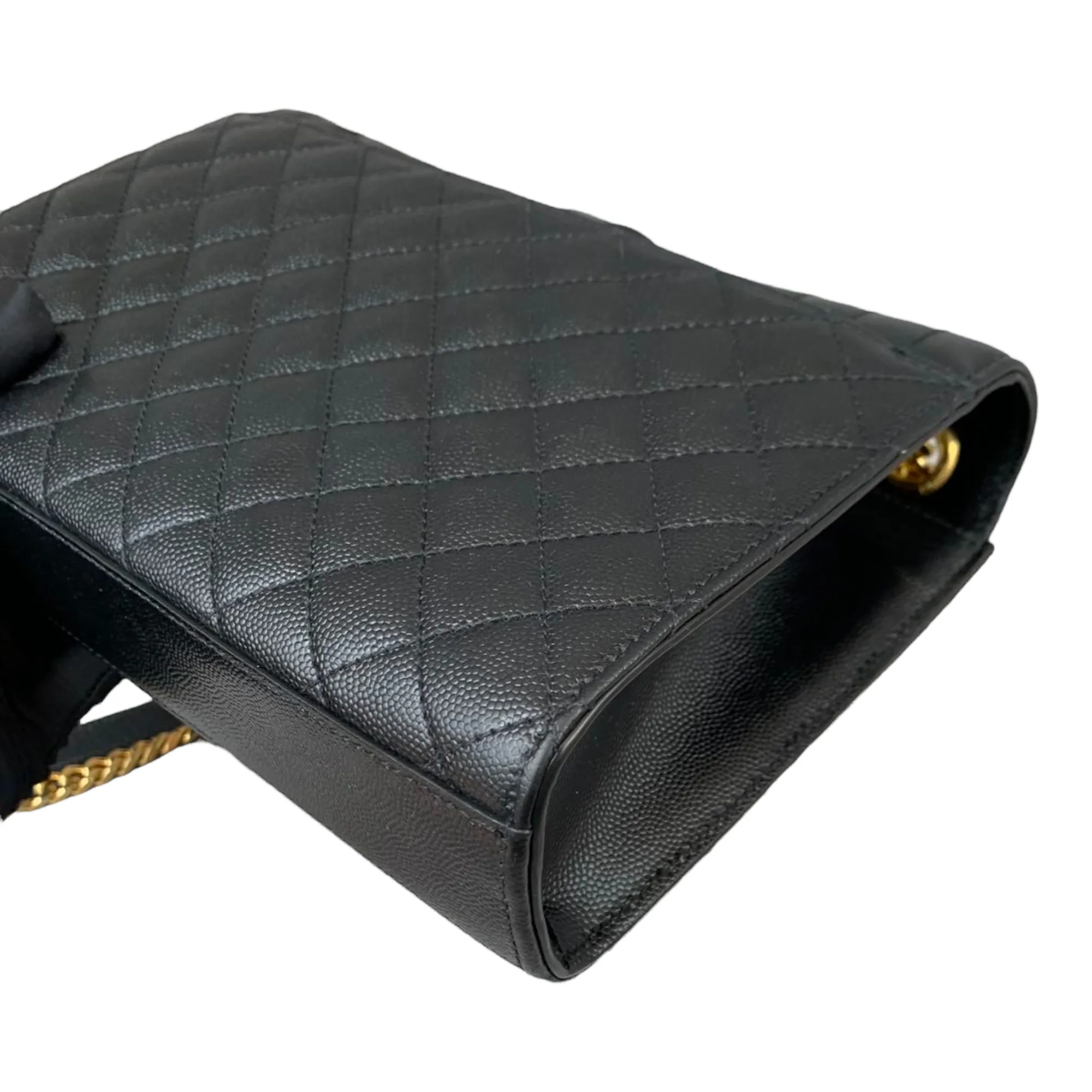 Medium Envelope Flap Leather Black GHW