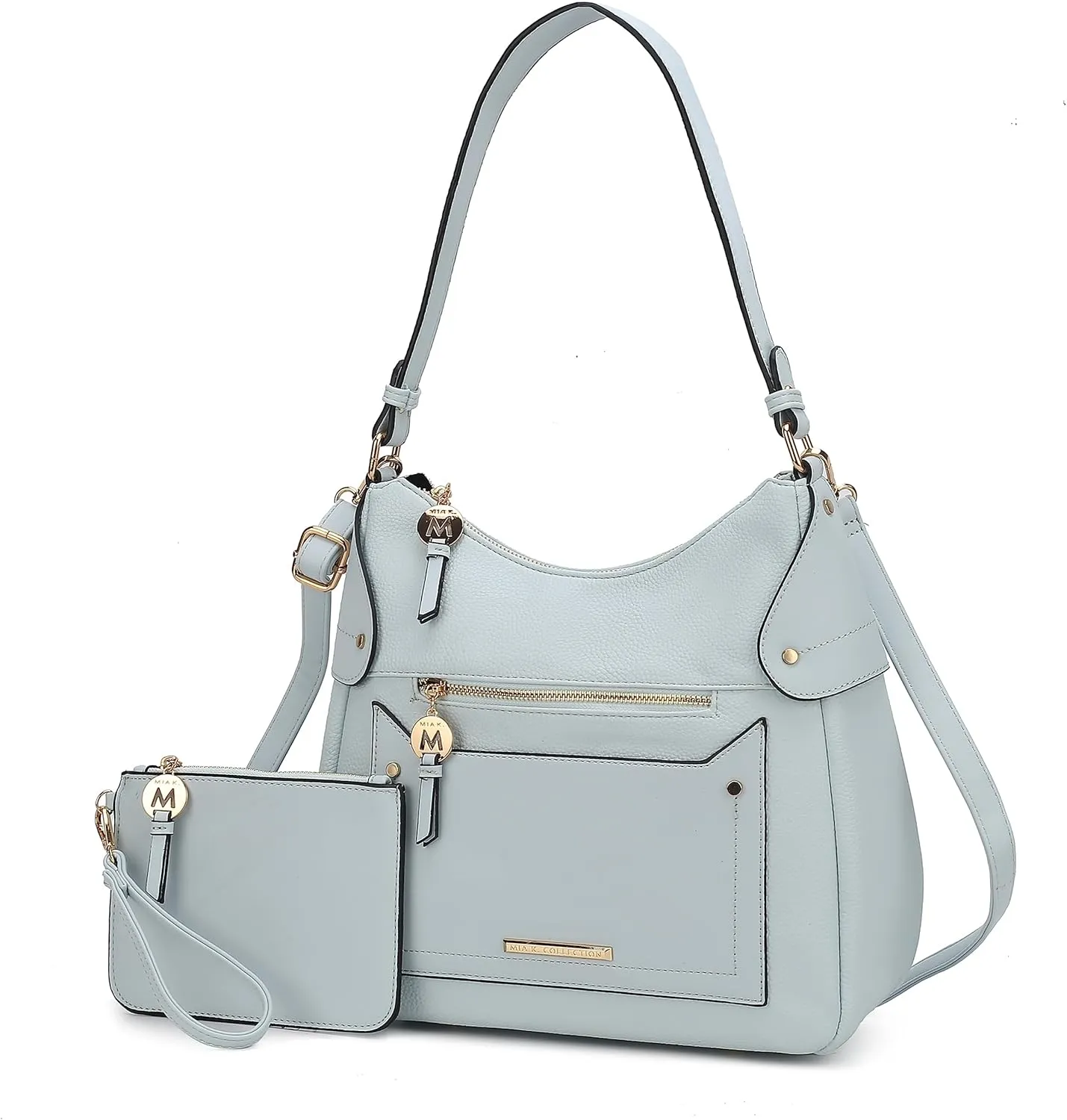 MKF Collection Shoulder Bag for Women & Wristlet Pouch, Vegan Leather Handbag Set Top-Handle Tote Handbag Purse by Mia k