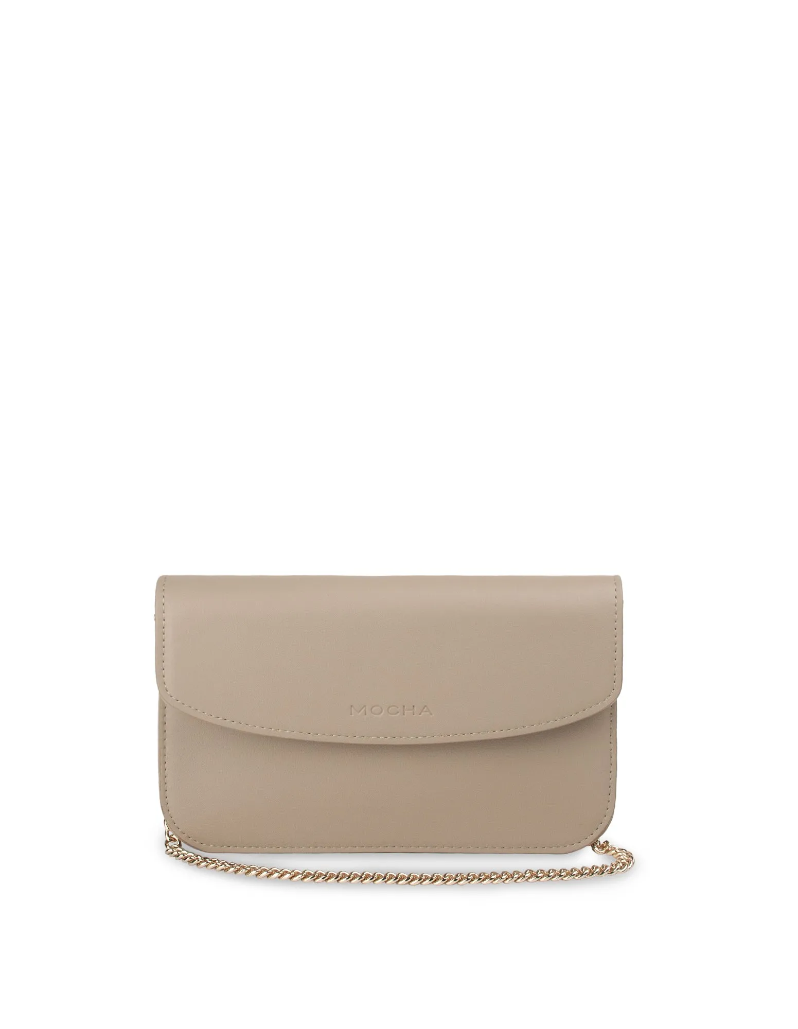 Mocha Donnette Clutch On Chain- Taupe