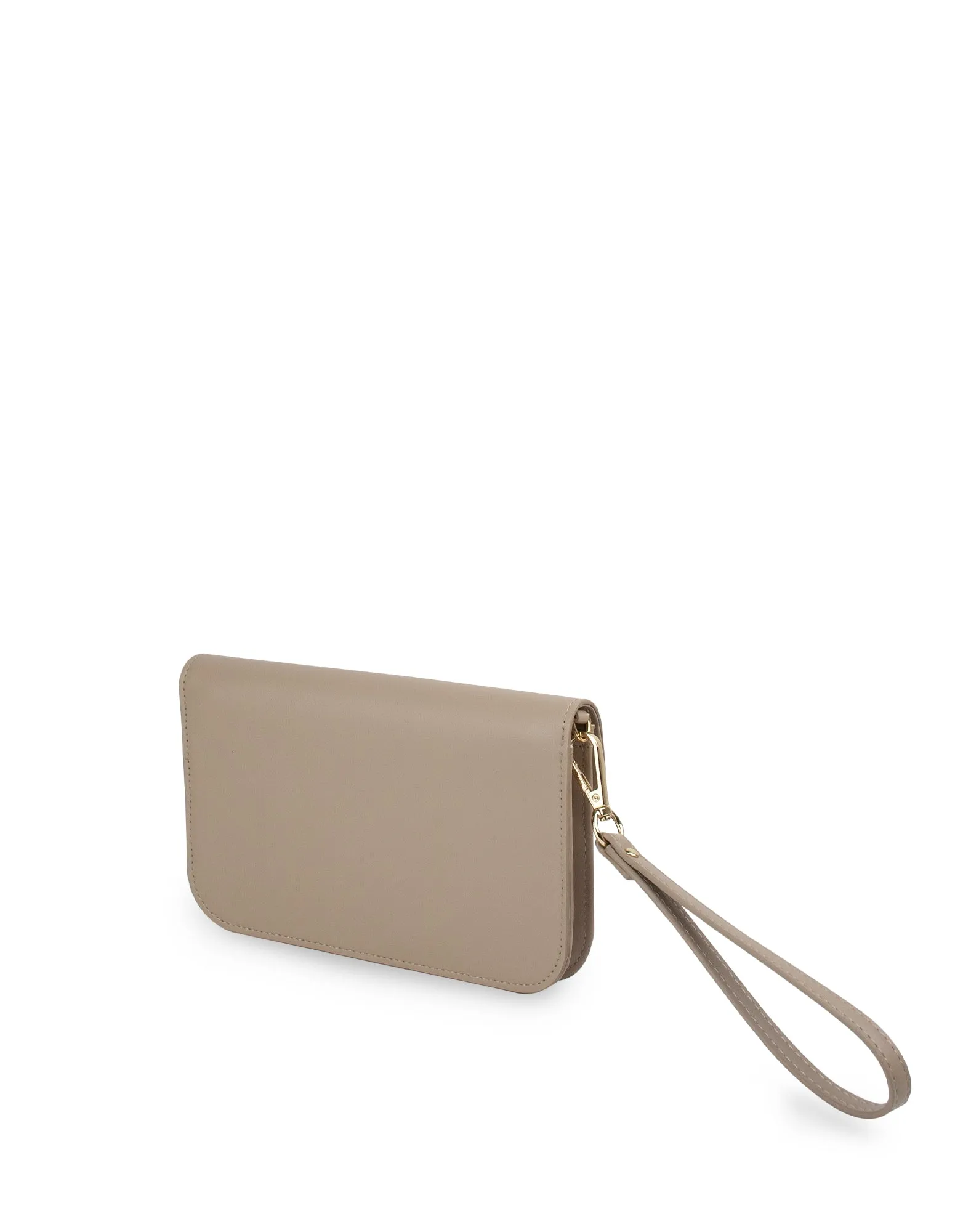 Mocha Donnette Clutch On Chain- Taupe